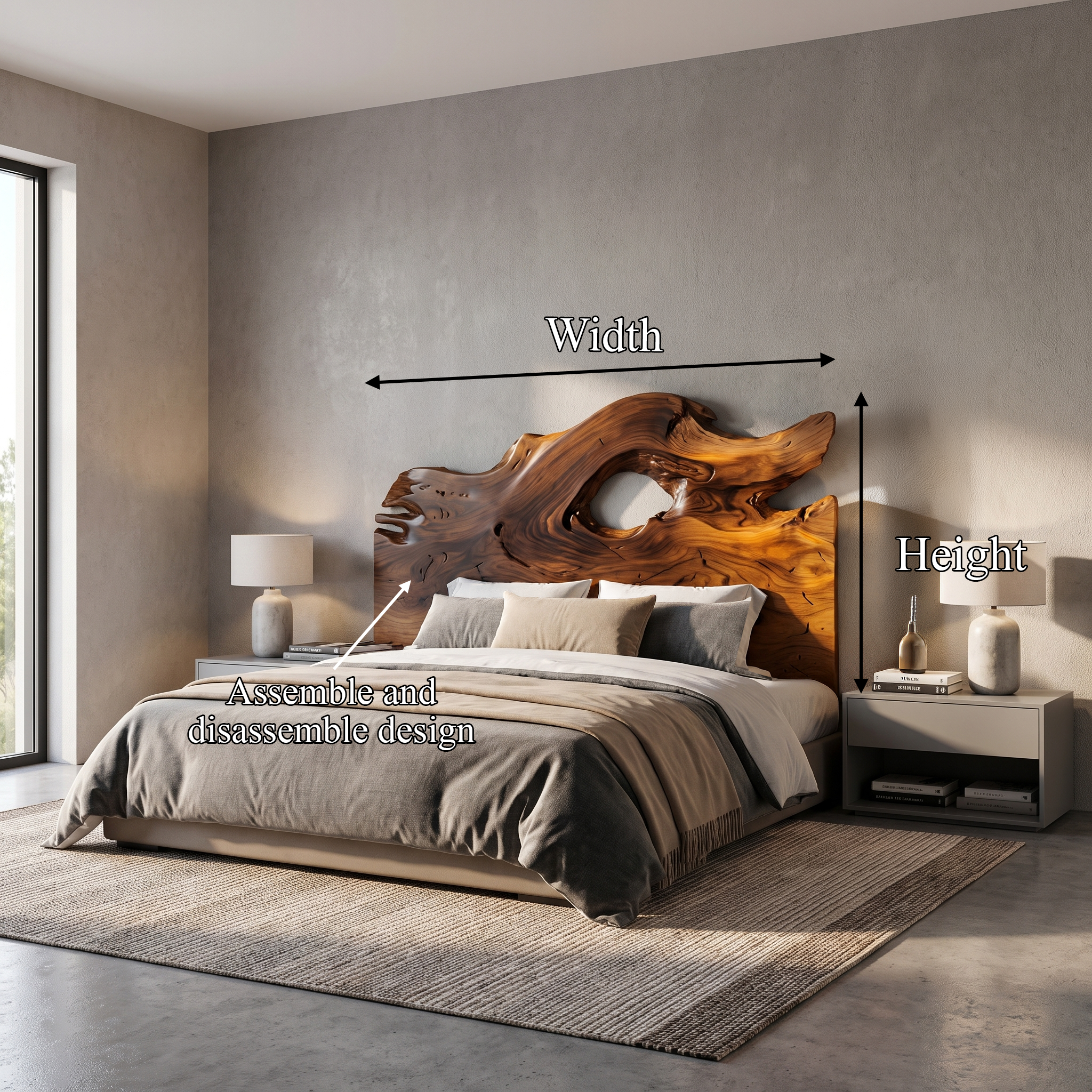 Organic Driftwood Headboard Wooden Bed Headboard For Bedroom