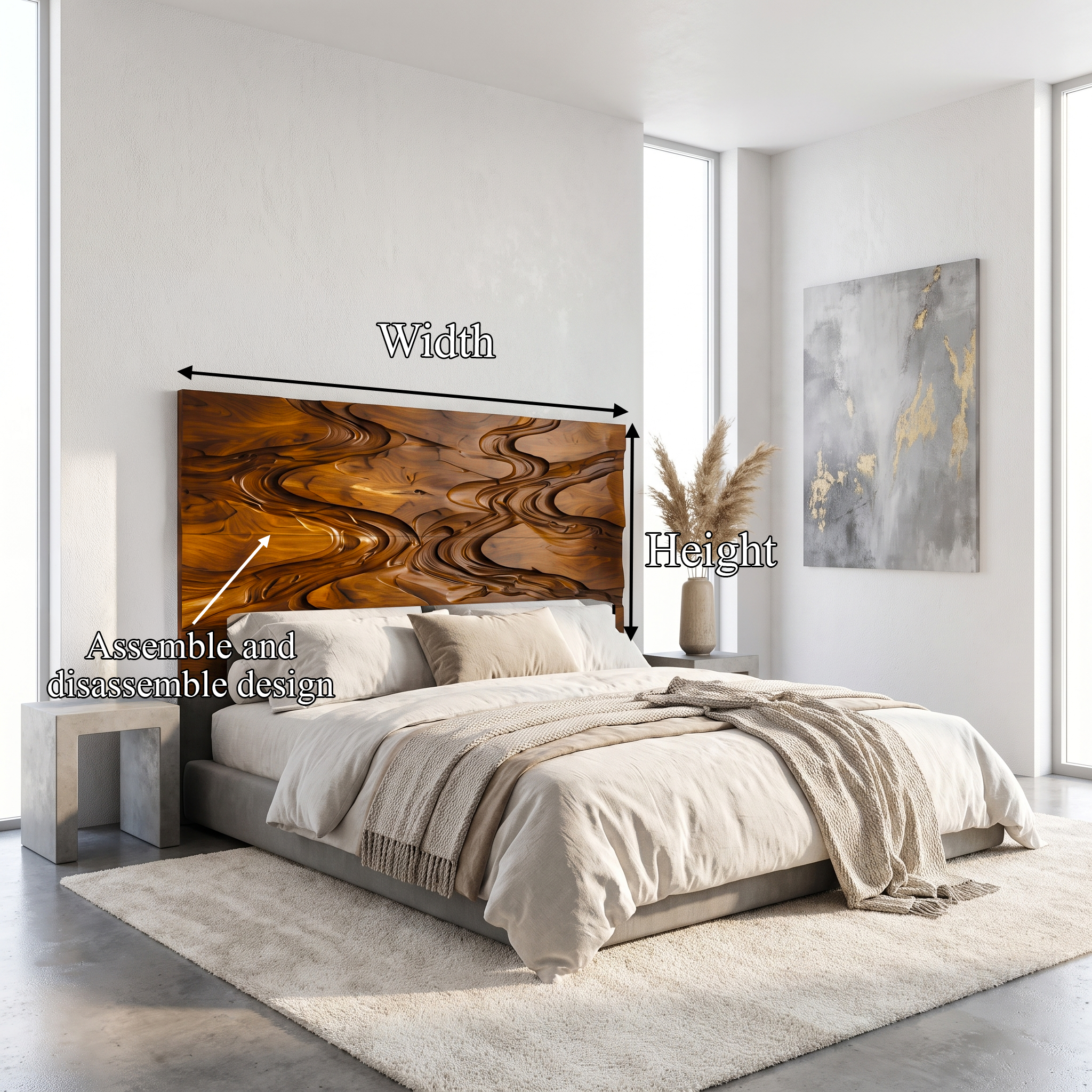Rustic Live Edge Headboard Wooden Bed Headboard For Bedroom