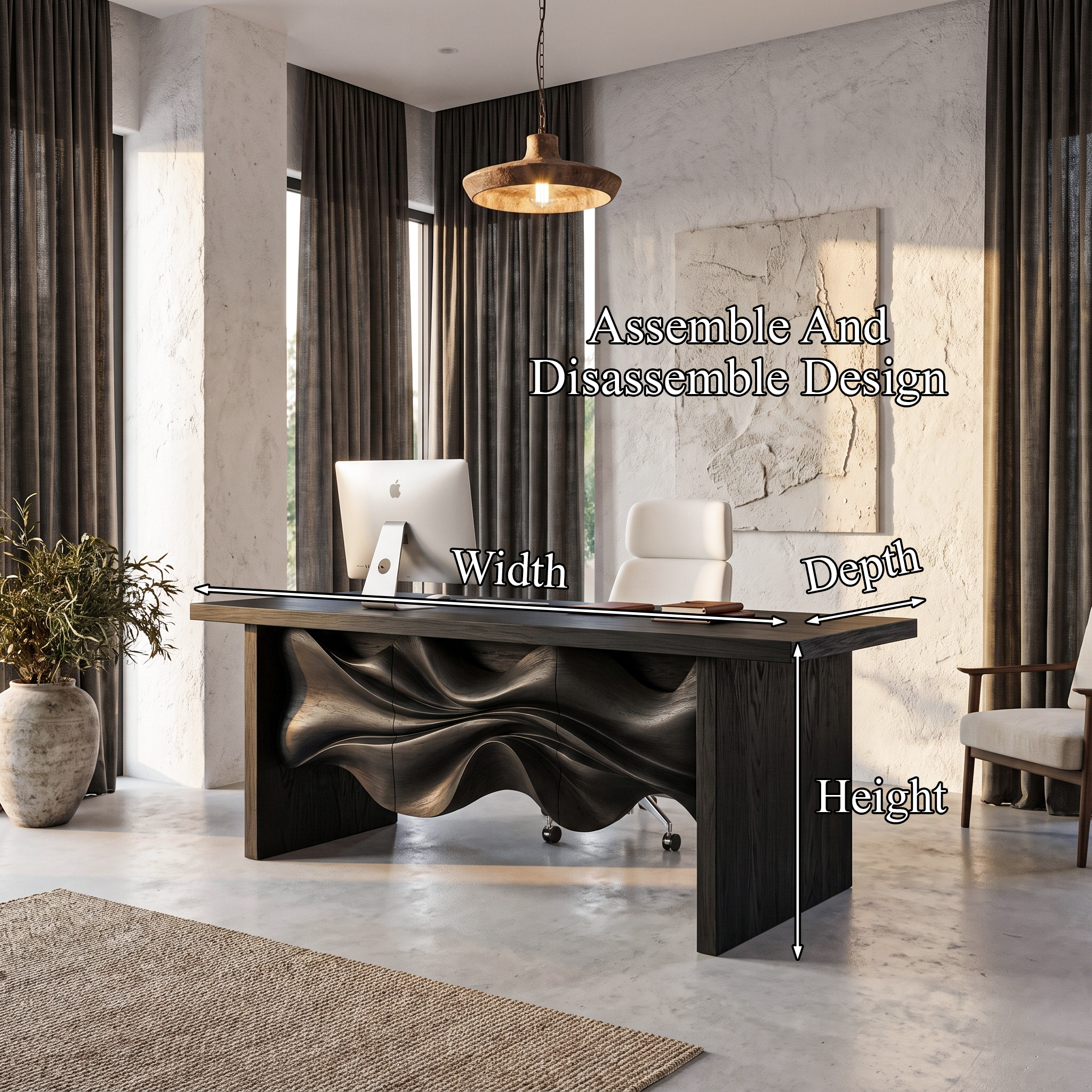 Minimalist Writing Desk Handcrafted Storage Design For Home Office