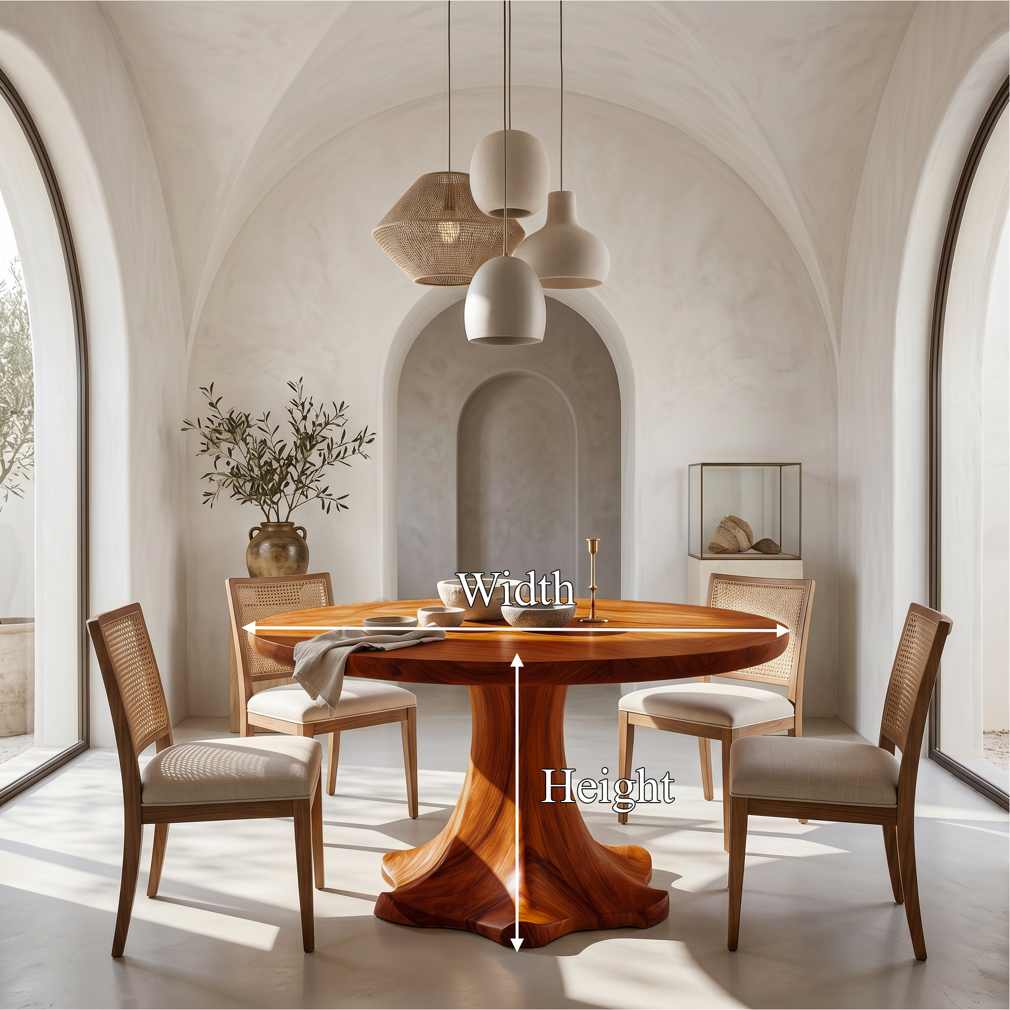 Farmhouse Dining Table With Sculptural Wooden Base Farmhouse Round Dining Table With Sculptural Wooden Base For Dining Room