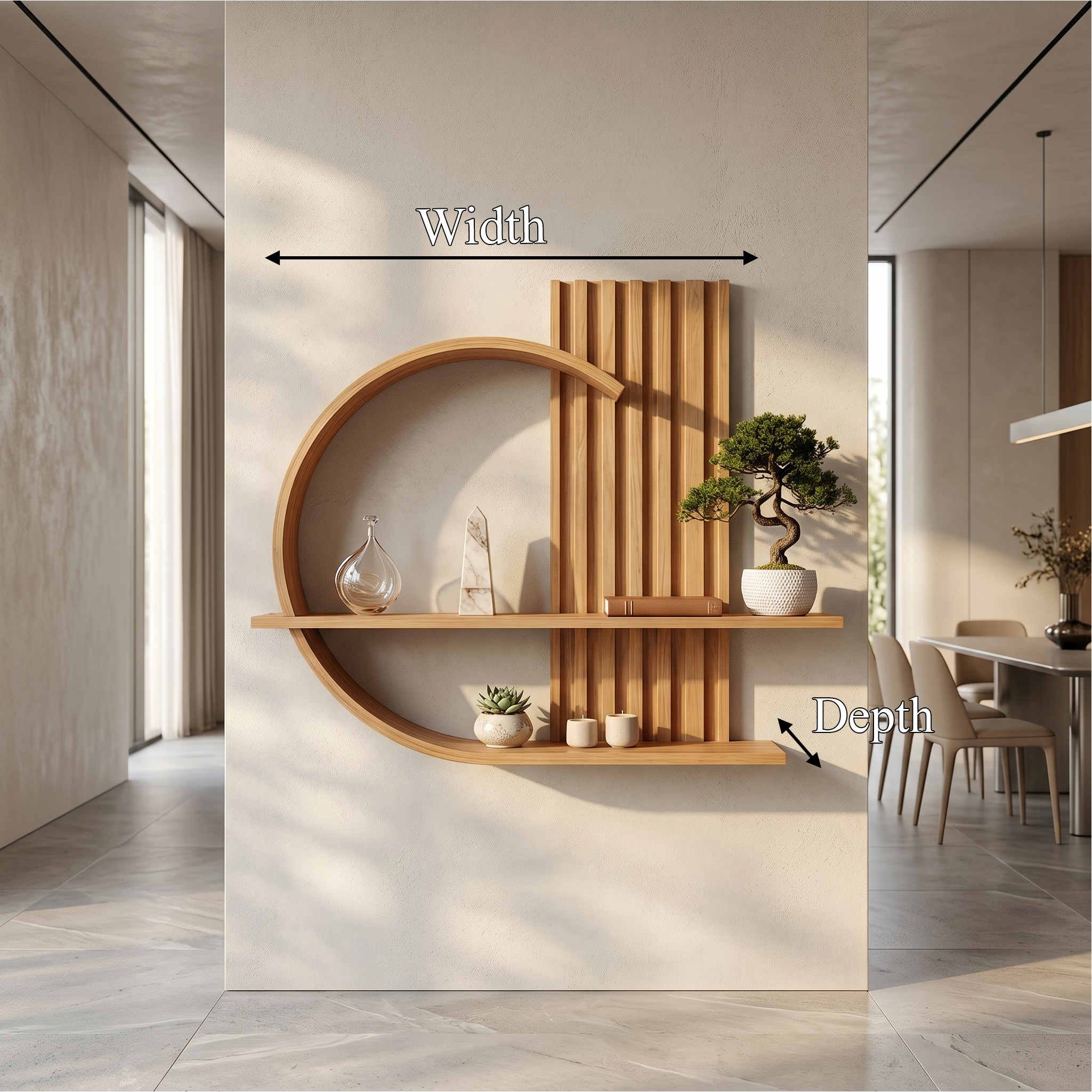 Japandi Organic Modern Wall Shelf Living Room And Bedroom