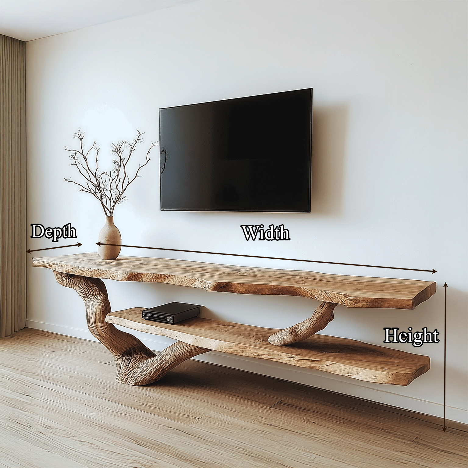 Rustic Live Edge TV Stand Living Room