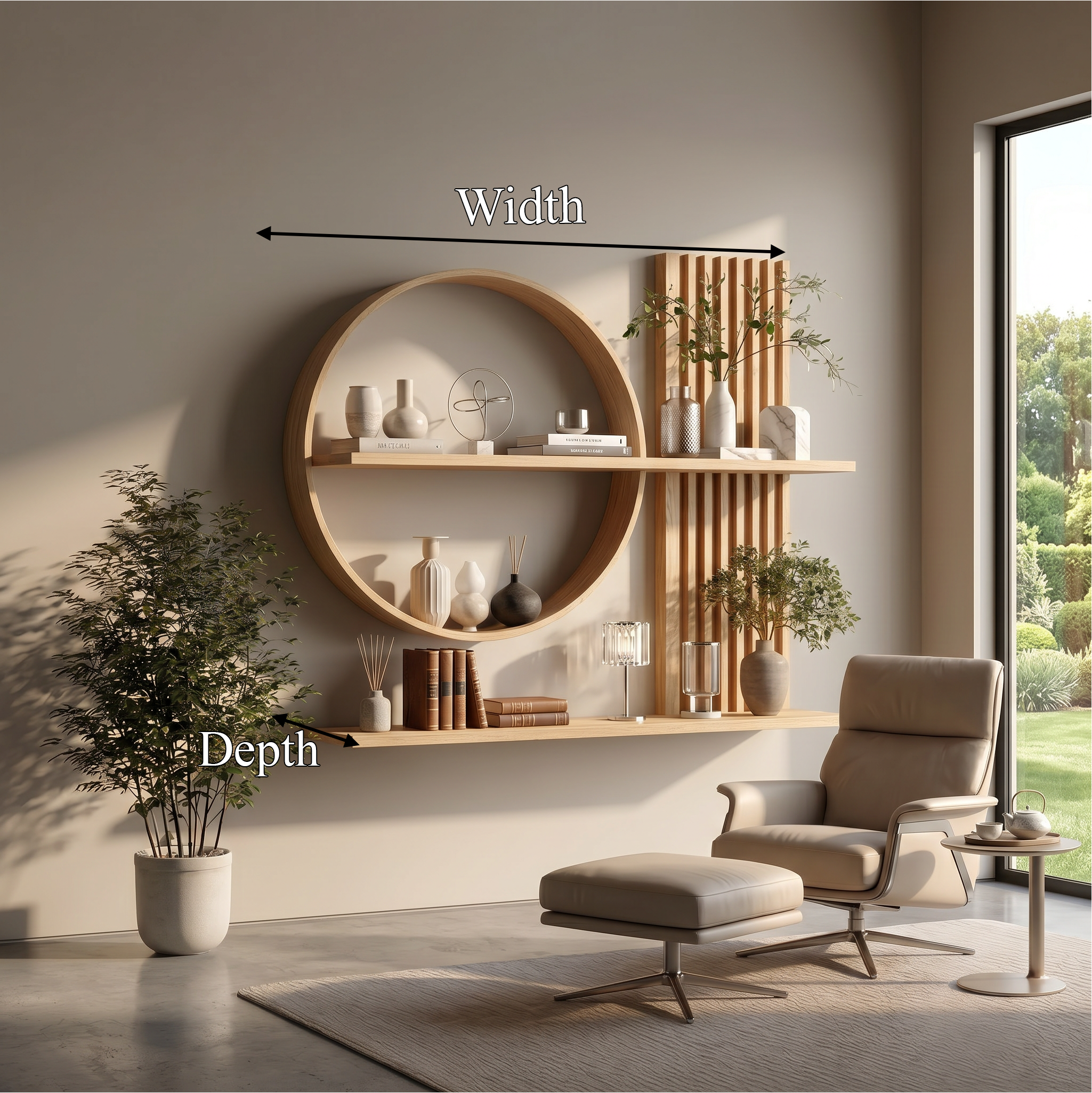 Scandinavian Japanese Wall Decor Shelf Living Room And Natural Room