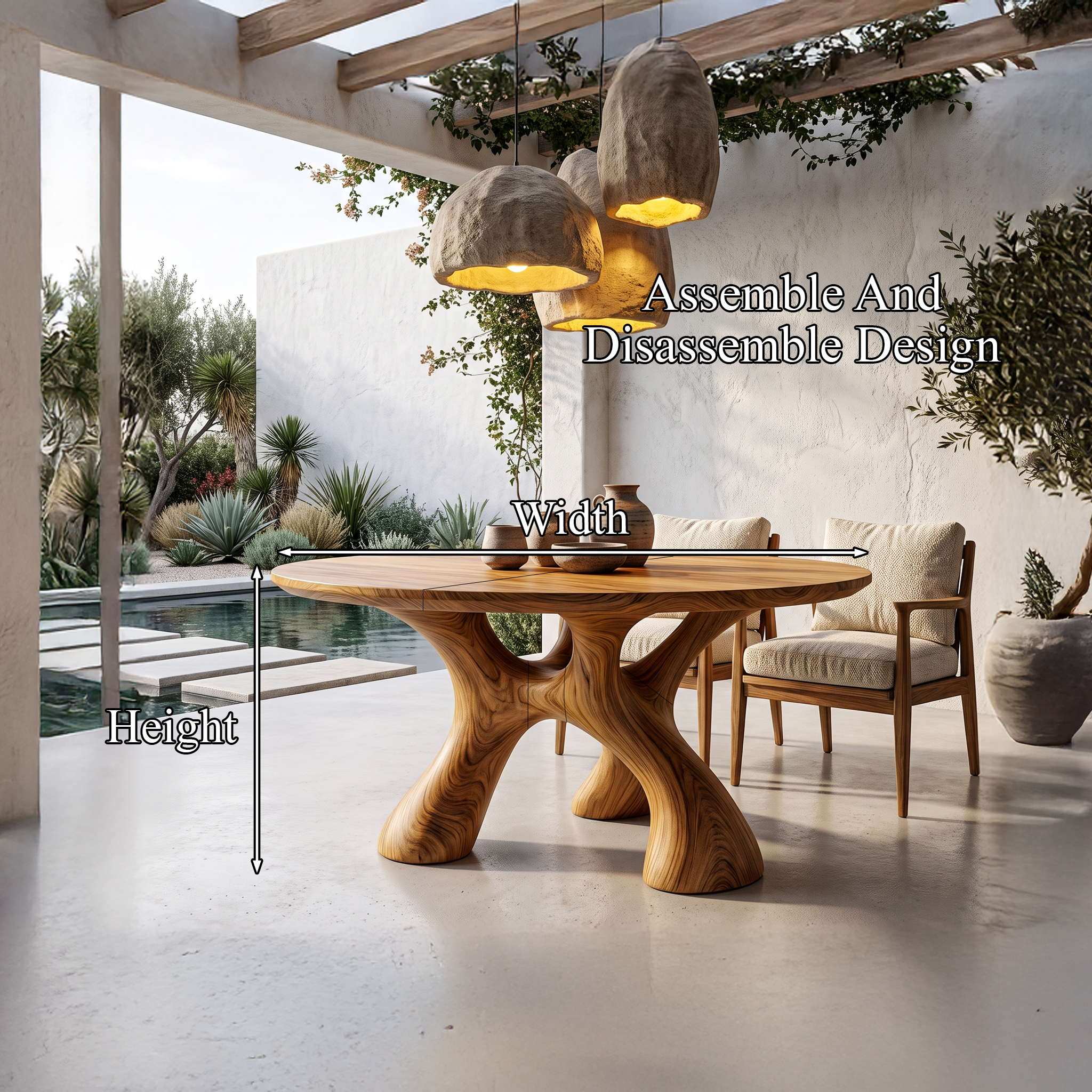 Organic Round Dining Table With Sculptural Infinity Design For Dining Room And Kitchen