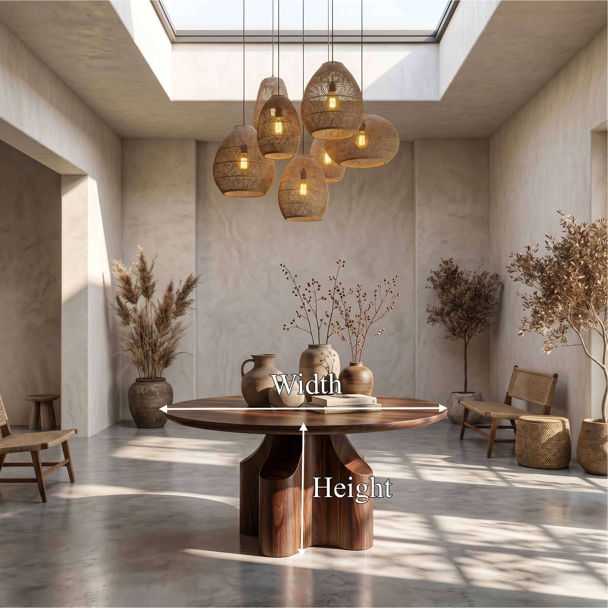 Contemporary Foyer Table With Sculptural Solid Wood Pedestal Base For Entryway And Hallway
