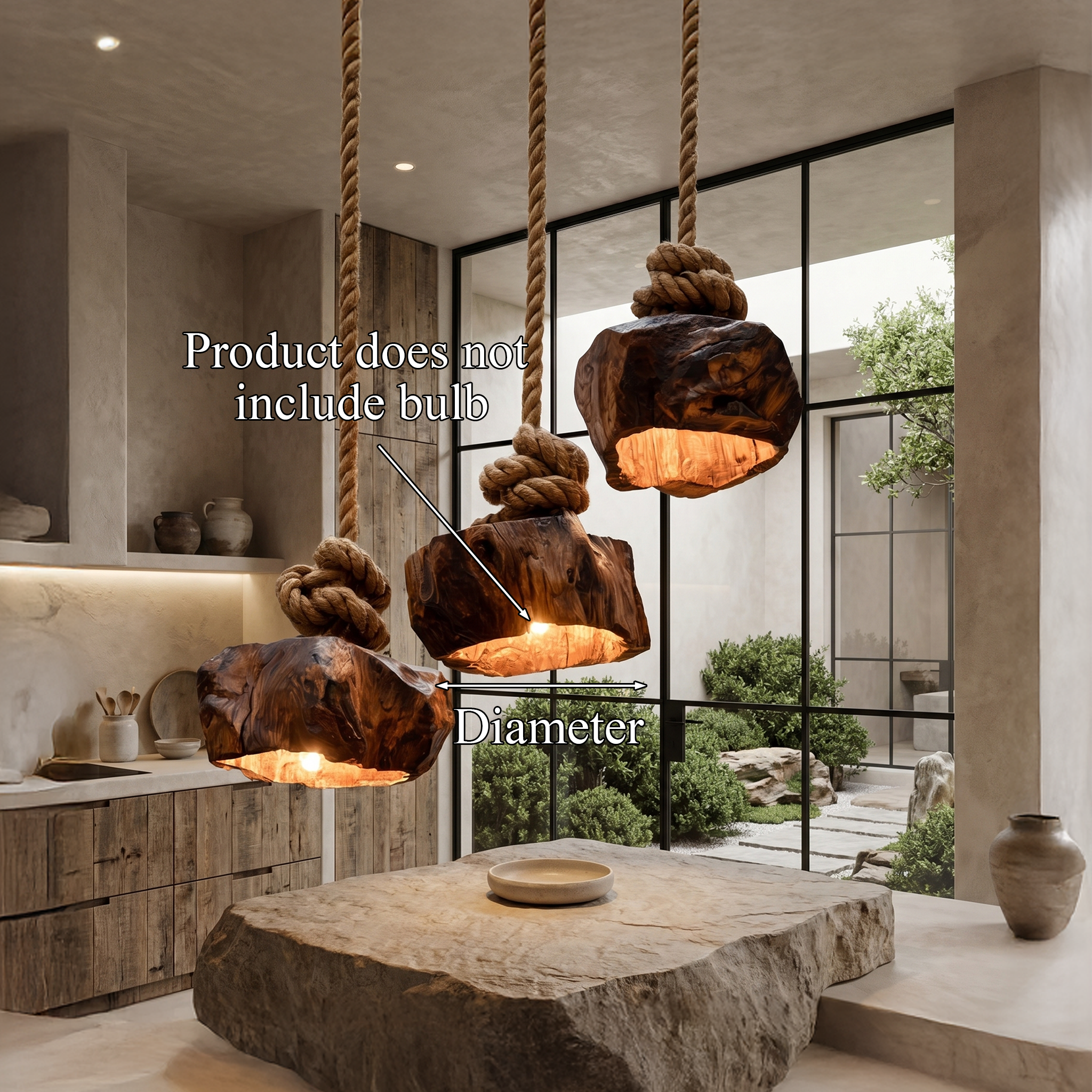 Rustic Organic Pendant Lamp For Dining Room And Kitchen