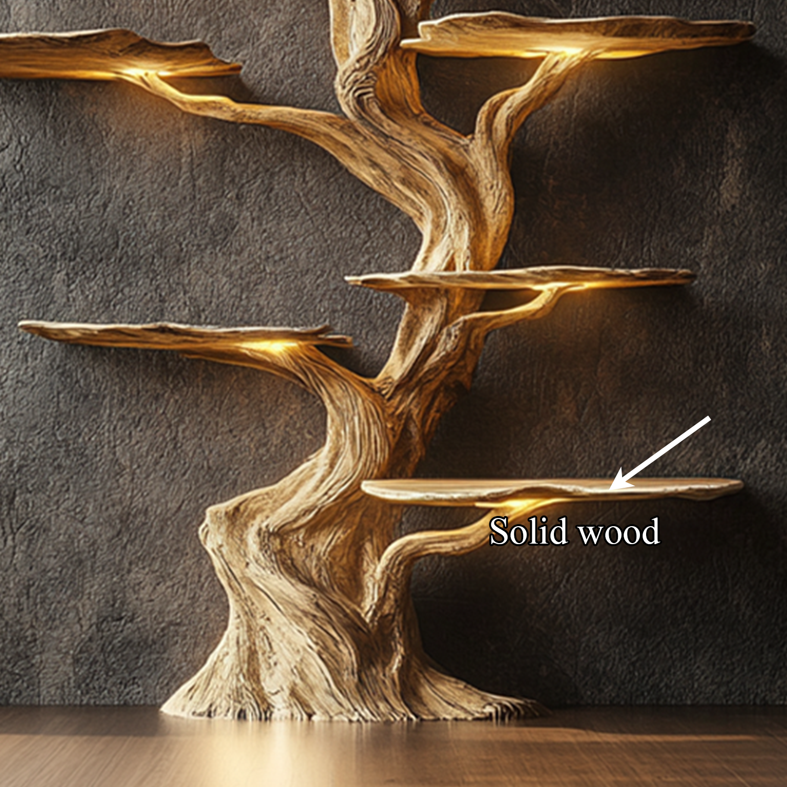 Modern Tree Bookshelf Wood Handmade Natural Gift