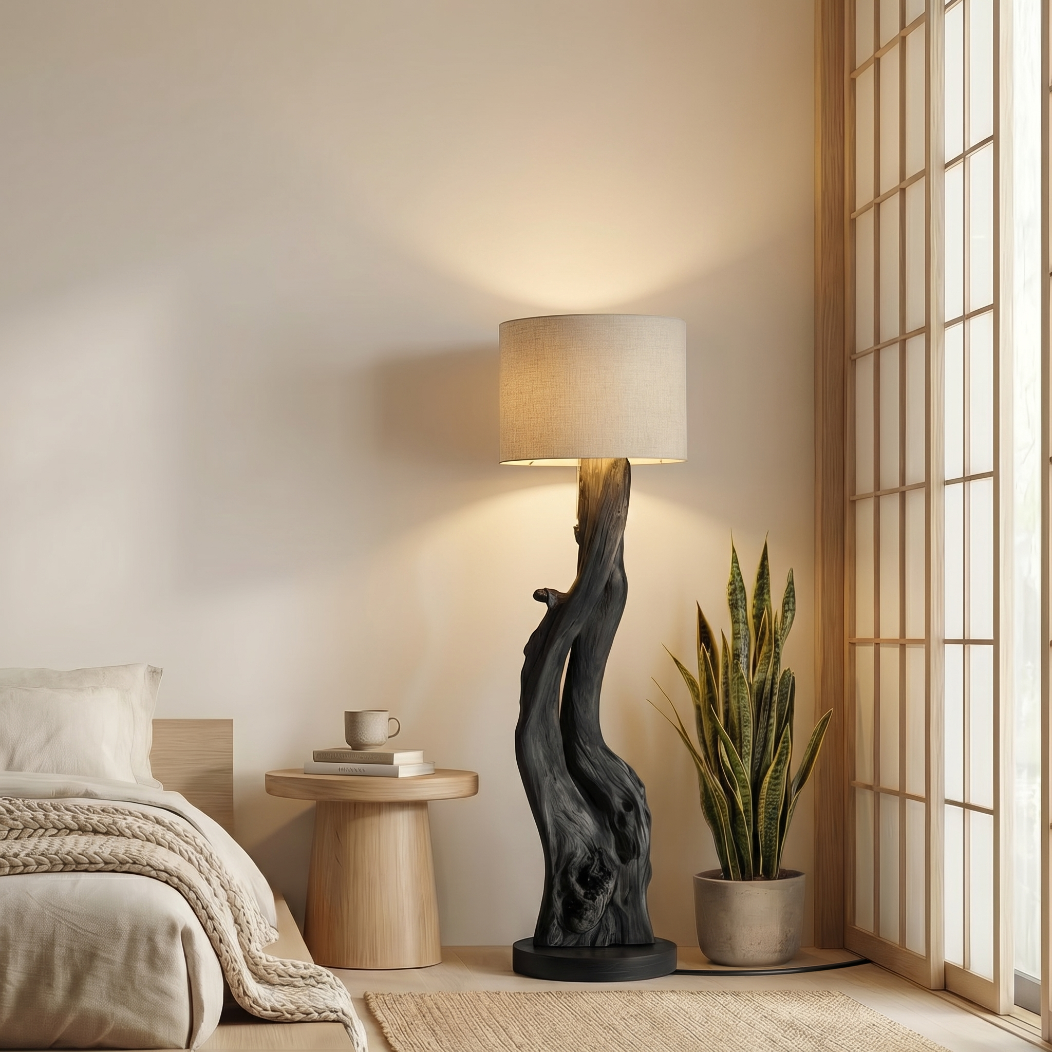 Organic Sculptural Floor Lamp For Bedroom And Living Room