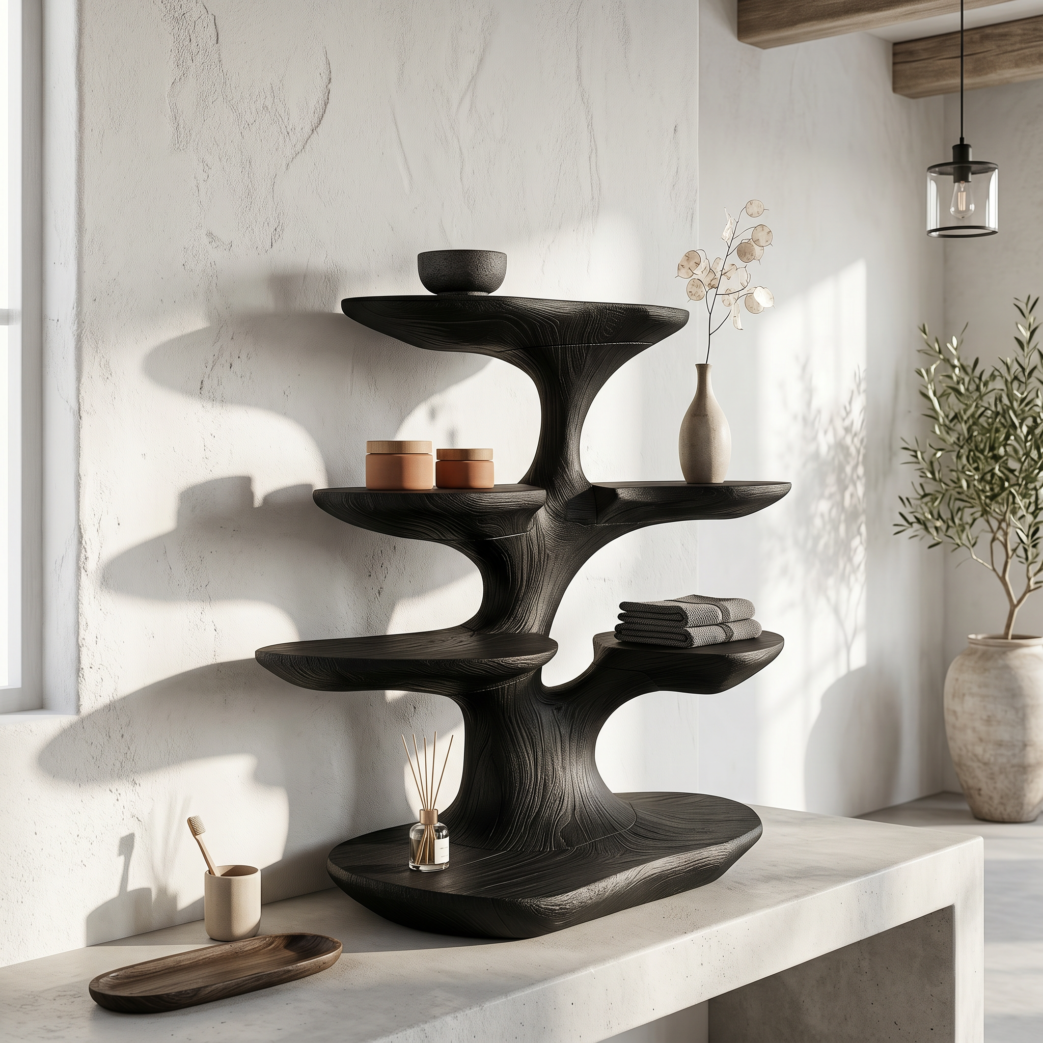 Bathroom Vanity Shelf With Multi Level Organizer Storage For Bathroom