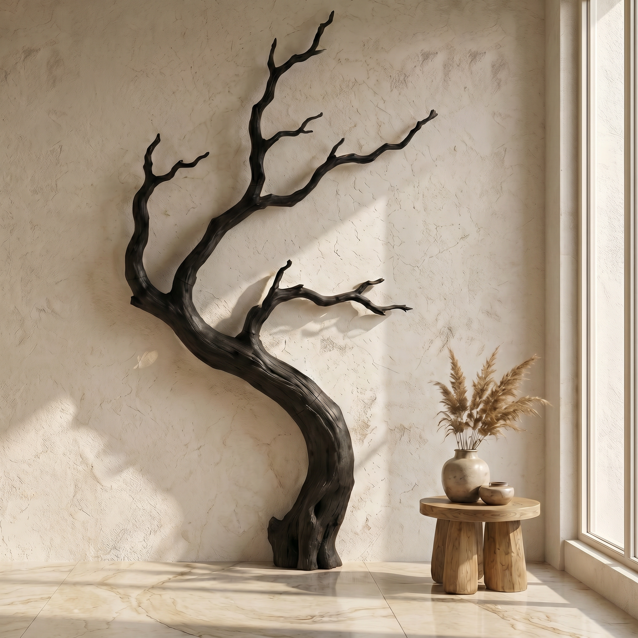 Rustic Wall Decor Tree Branch Design For Living Room