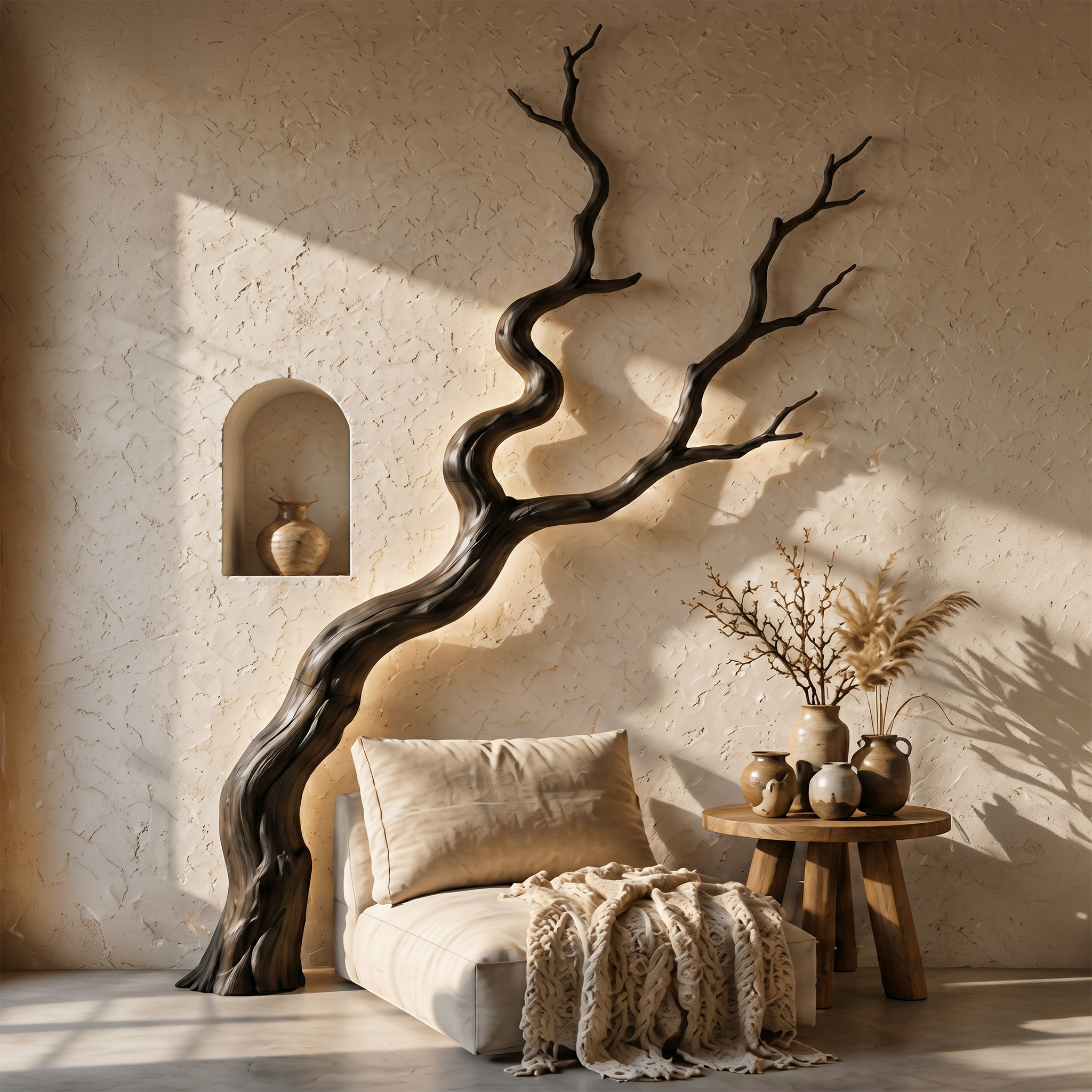 Nature Inspired Wall Decor Sculptural Branch Design For Living Room