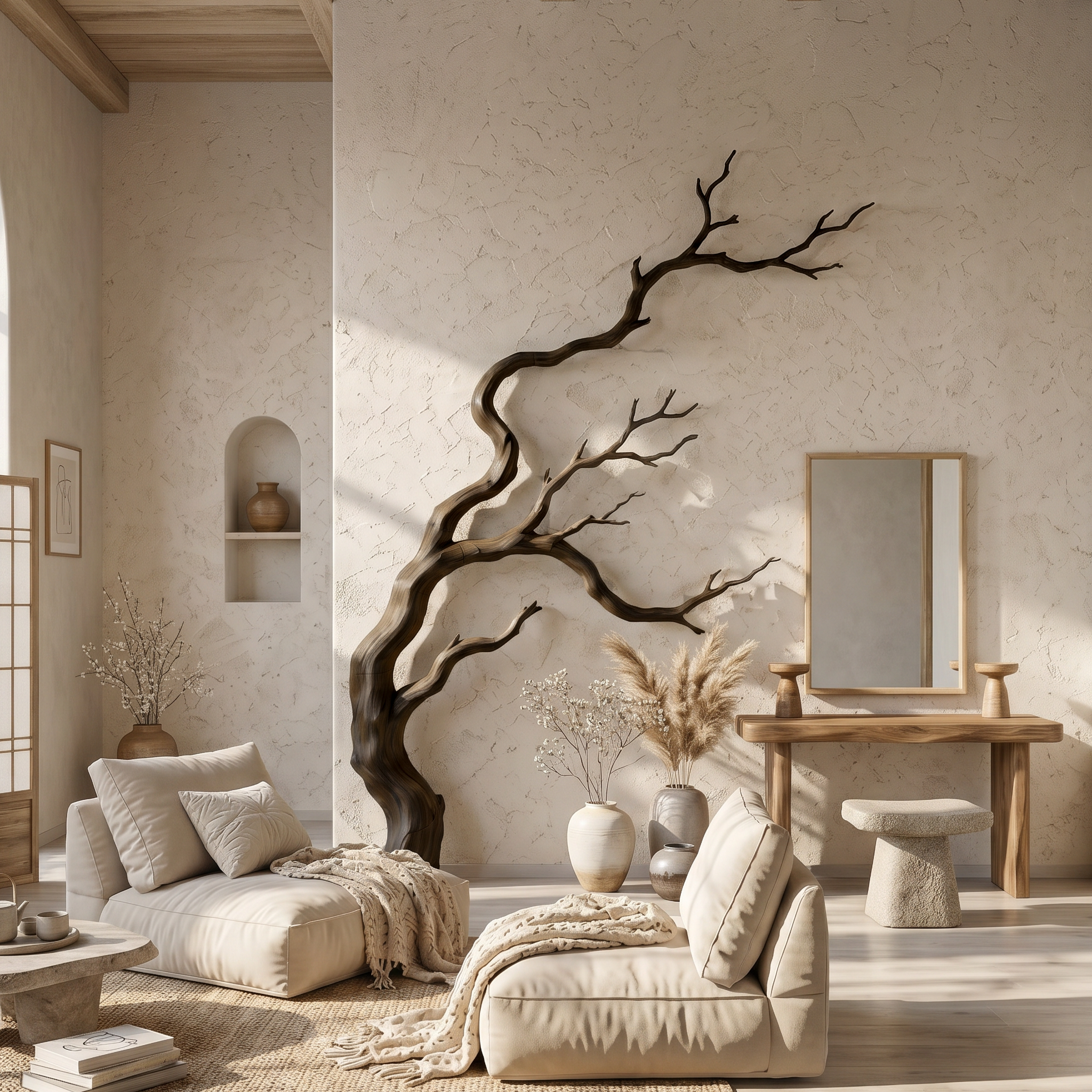 Contemporary Wall Decor Tree Branch Sculpture For Bedroom