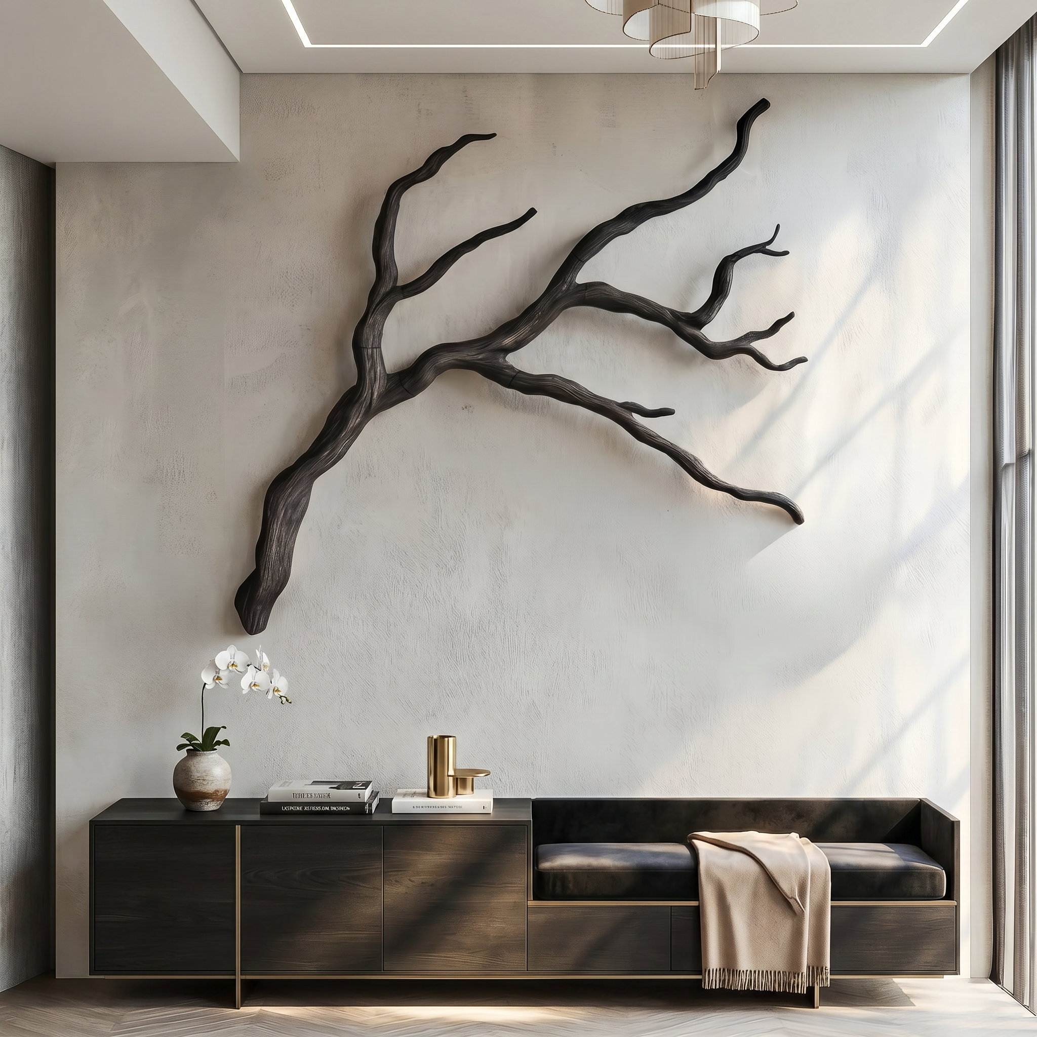 Modern Wall Decor Sculptural Branch Form For Living Room