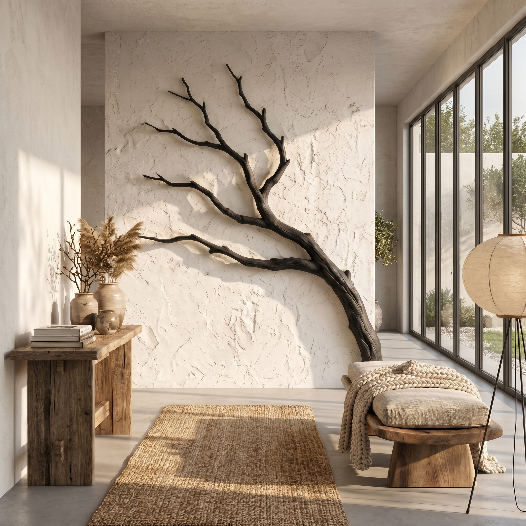 Contemporary Wall Decor Natural Tree Branch Form For Living Room