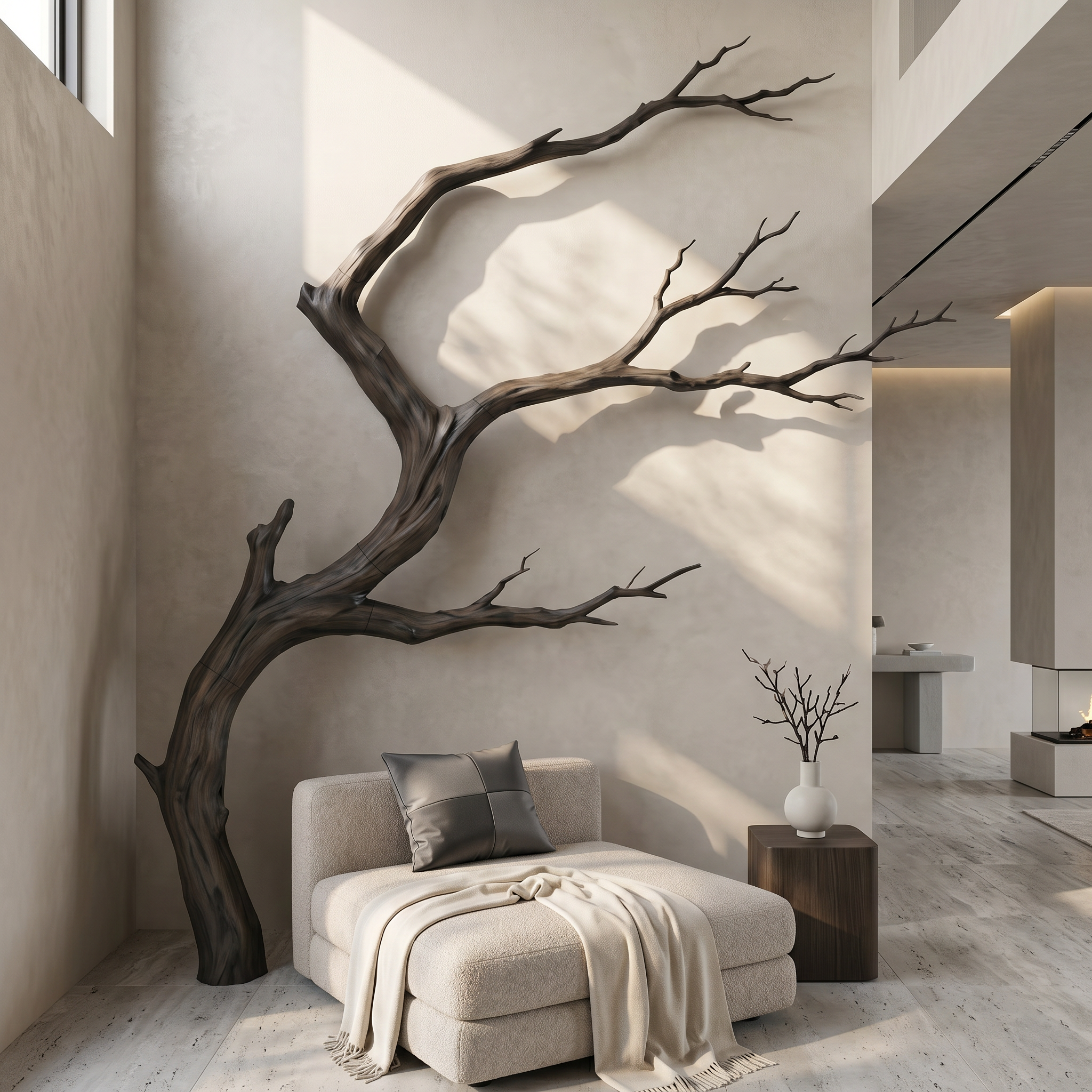 Organic Wall Decor Organic Tree Branch Form For Living Room