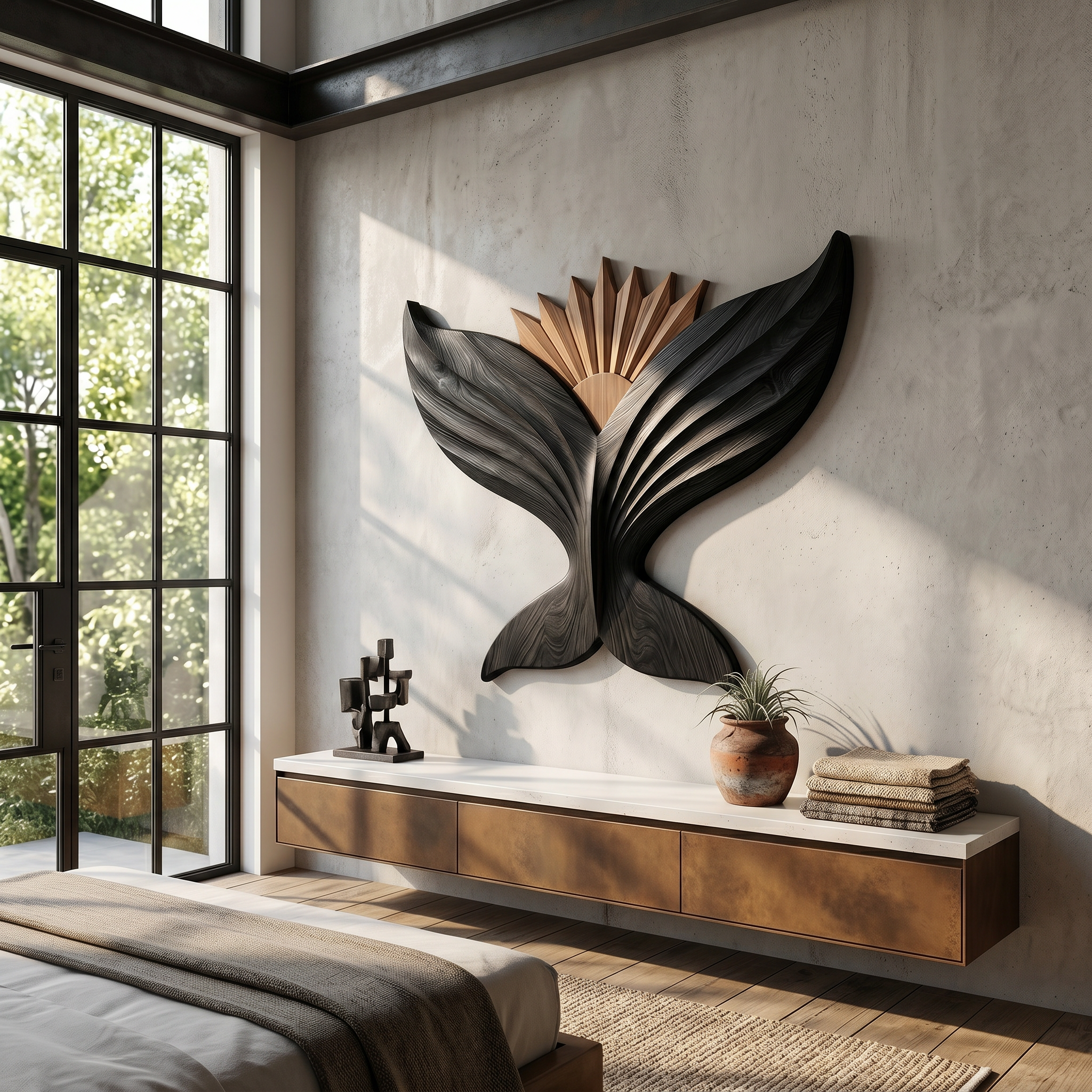 Sculptural Eagle Wooden Wall Art For Living Room And Entryway