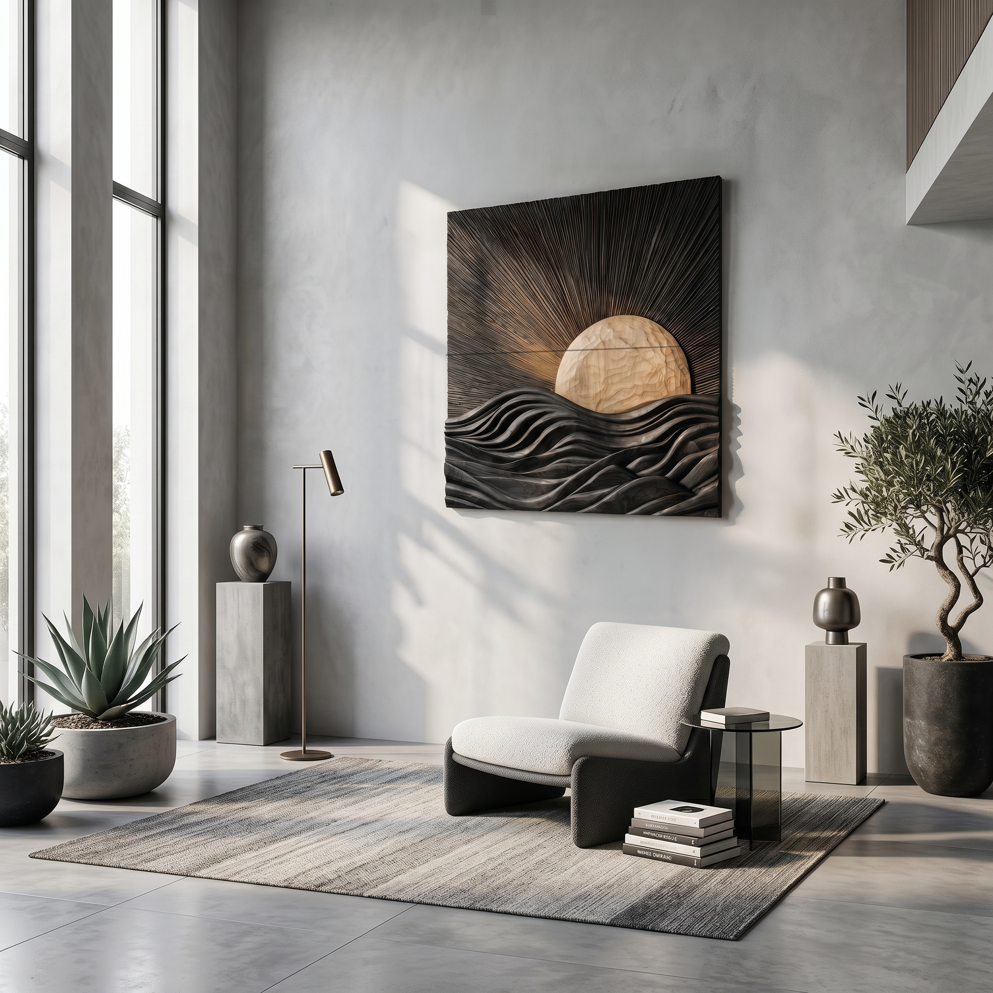 Organic Sunrise Wall Art Panel For Living Room And Entryway