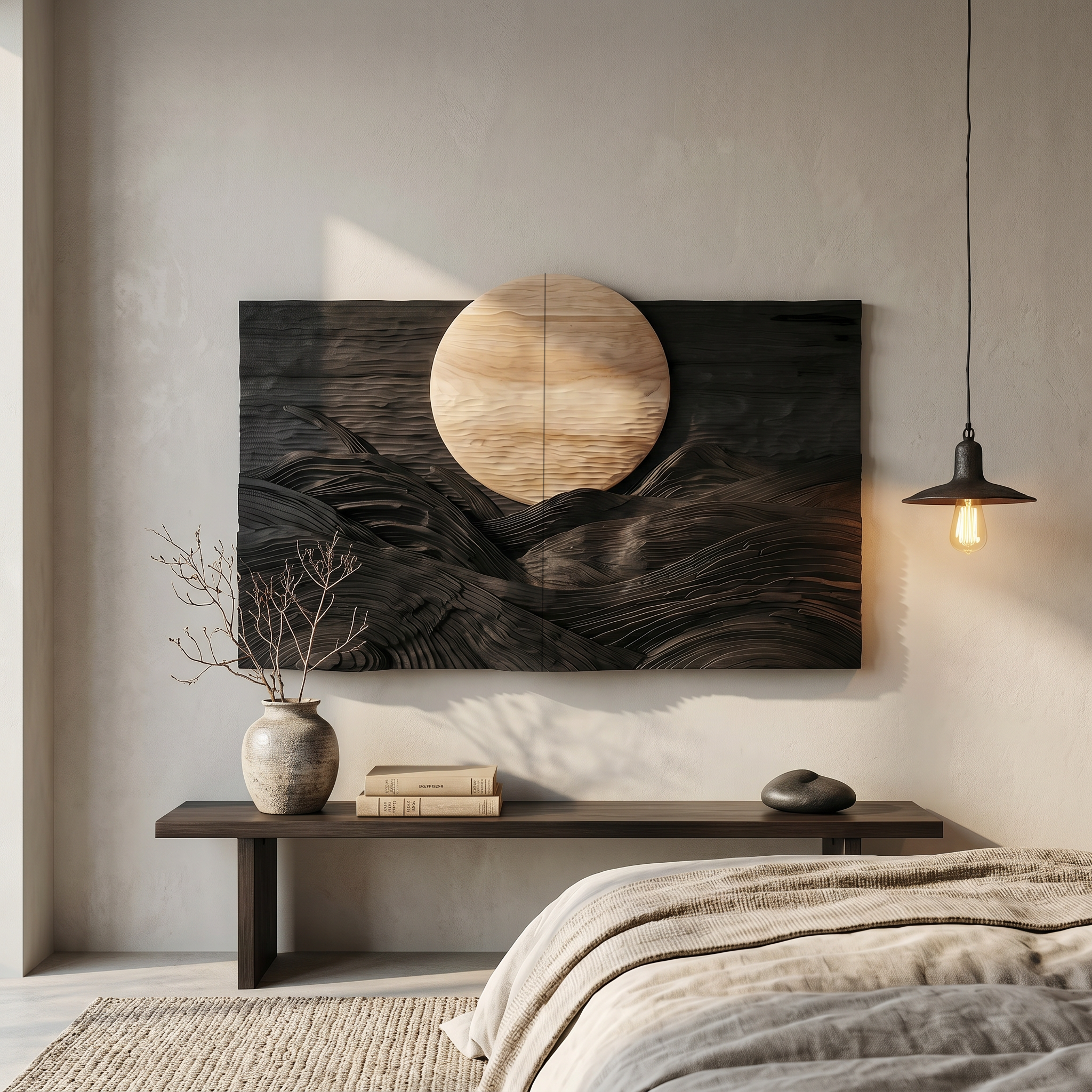 Rustic Mountain Sunrise Wooden Wall Art For Living Room And Bedroom