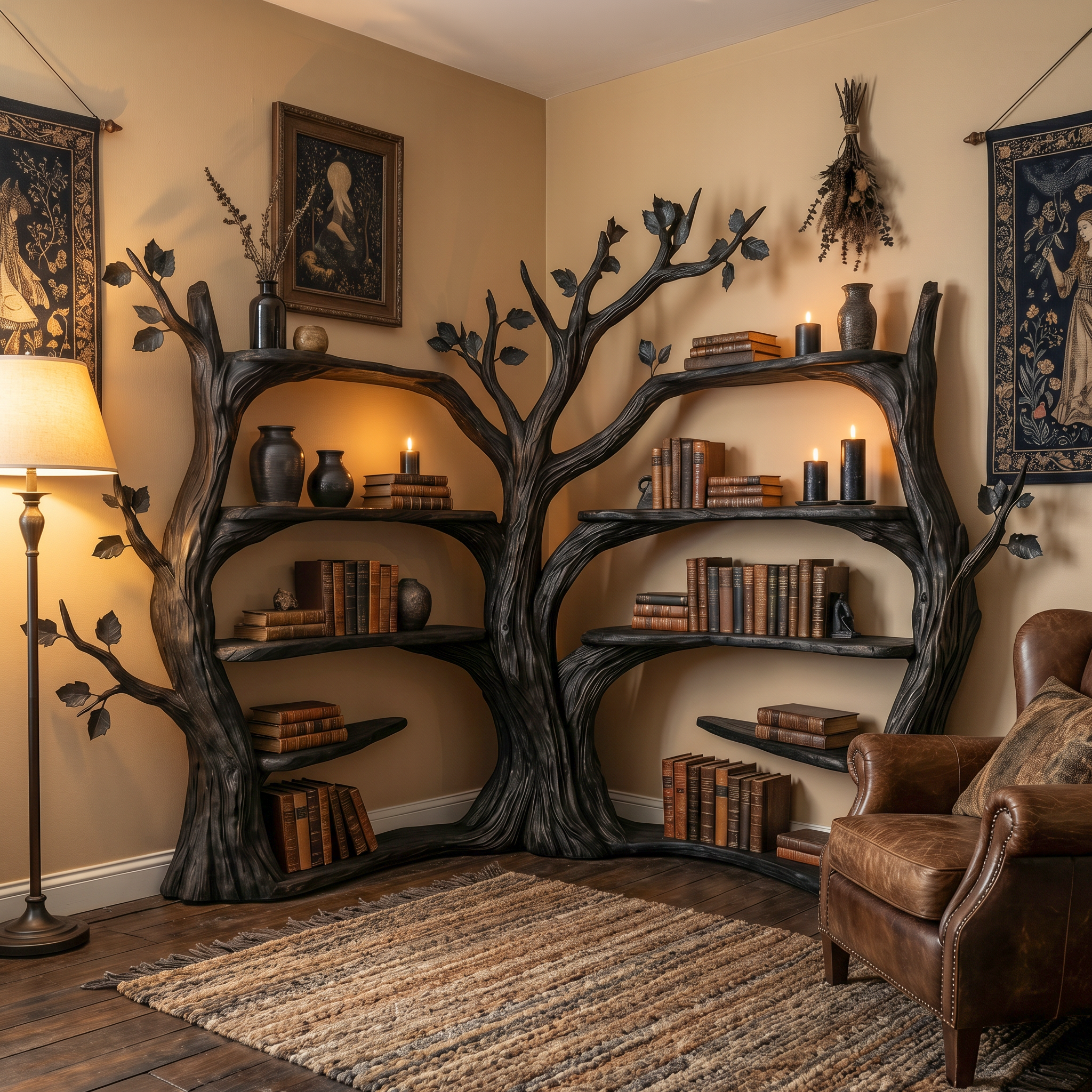 Tree Corner Bookshelf For Living Room And Reading Room
