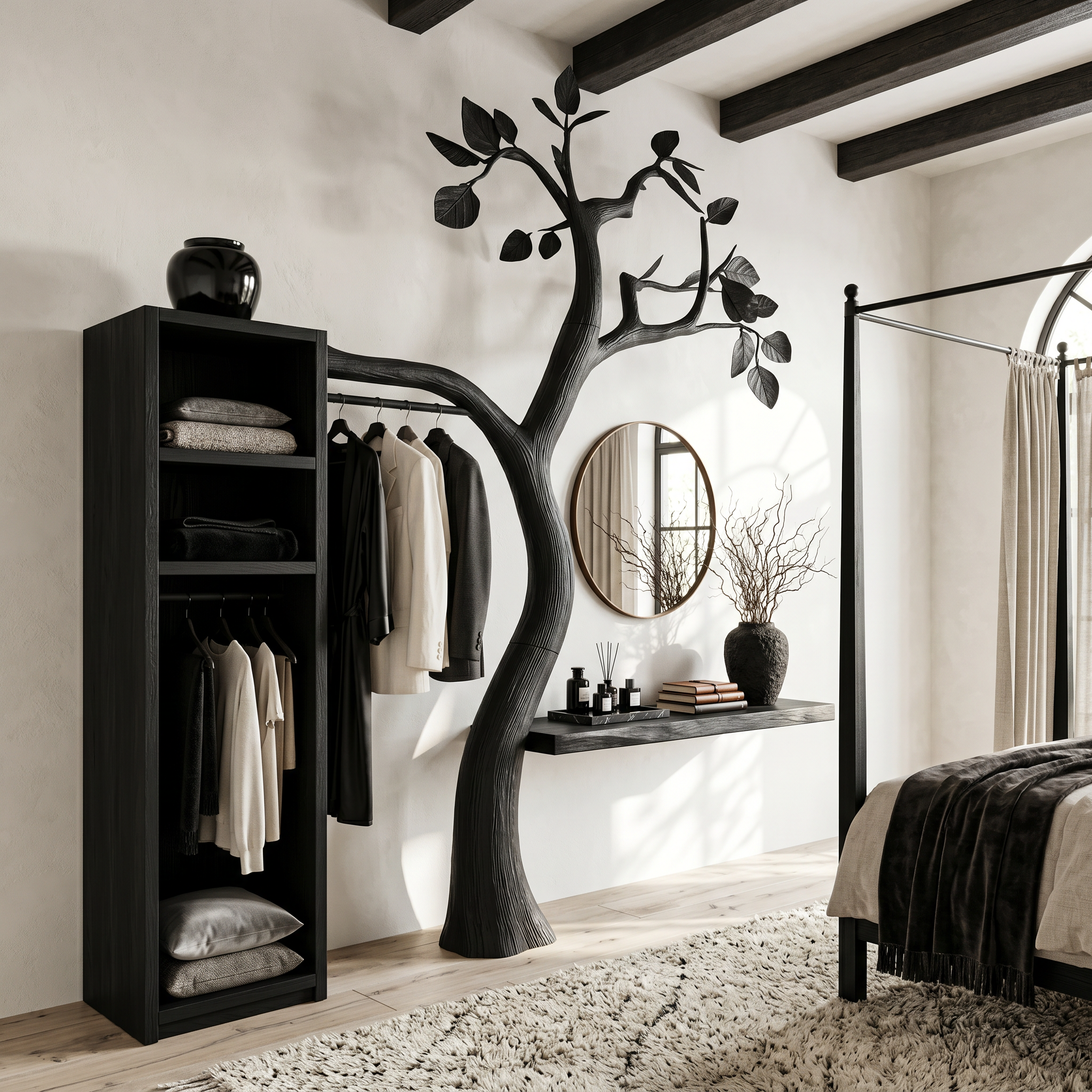 Natural Wardrobe Tree Coat Rack Bedroom And Walk In Closet