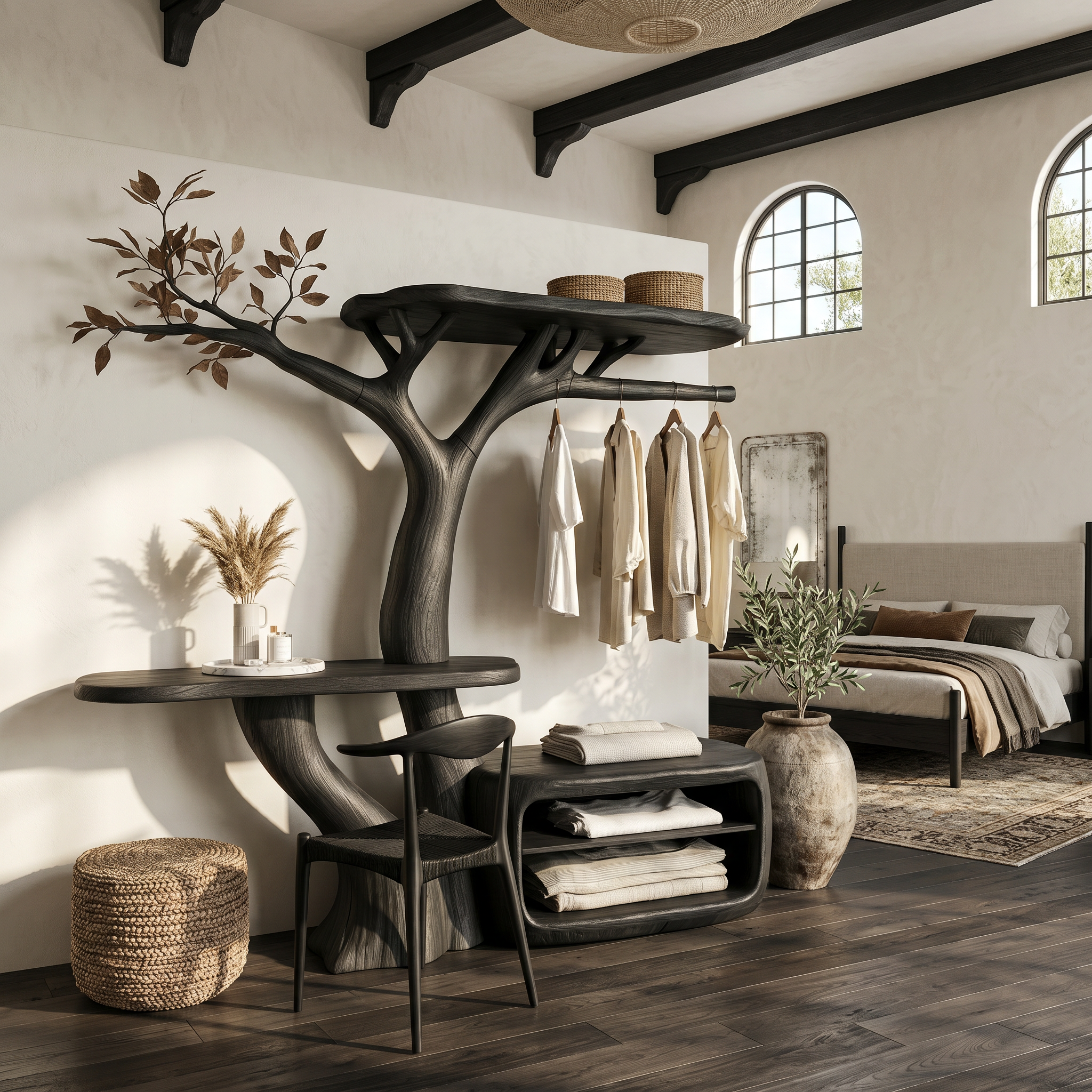 Contemporary Bedroom Clothes Rack Tree Coat Rack Bedroom And Dressing Room