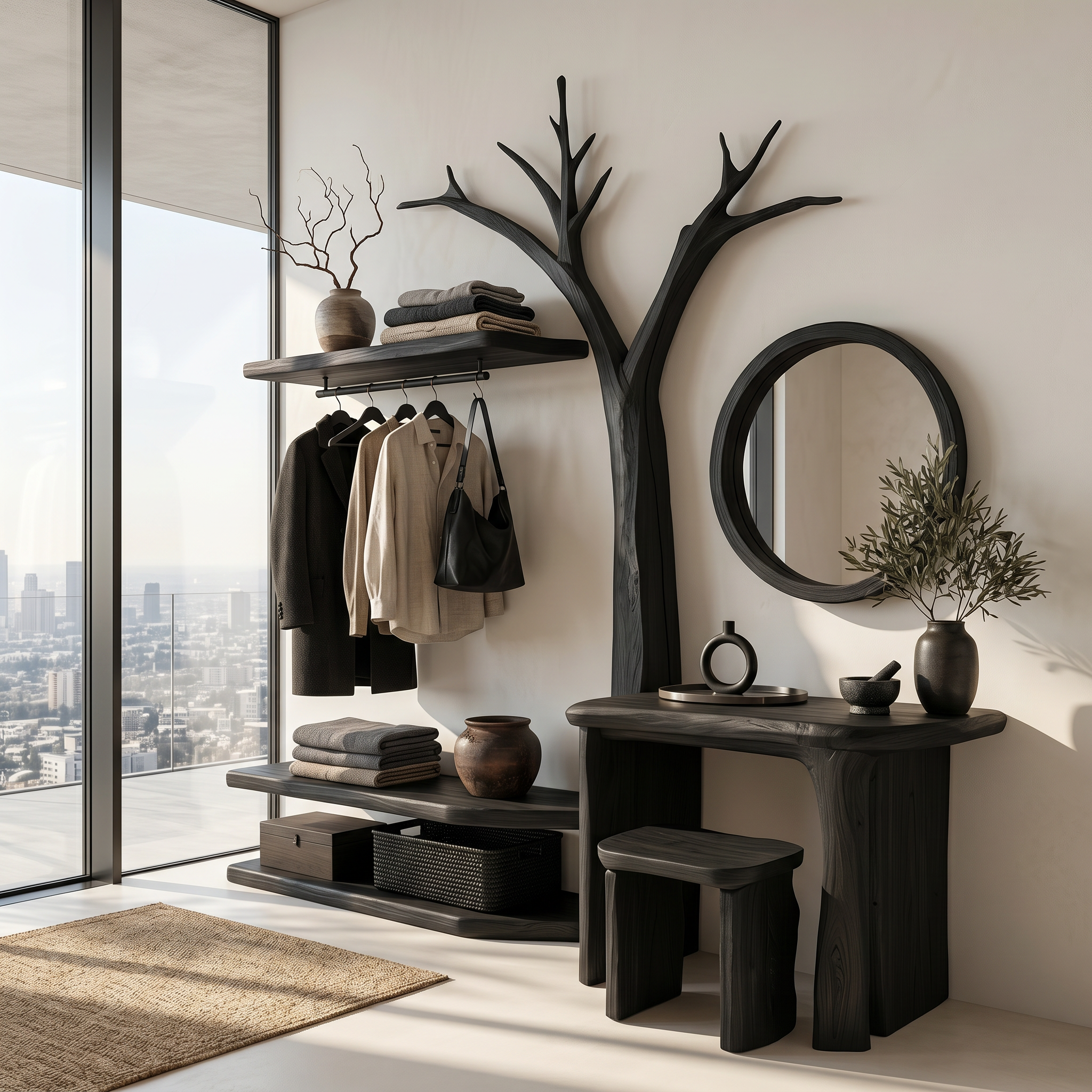Organic Tree Coat Rack Dressing Table Bedroom And Dressing Room