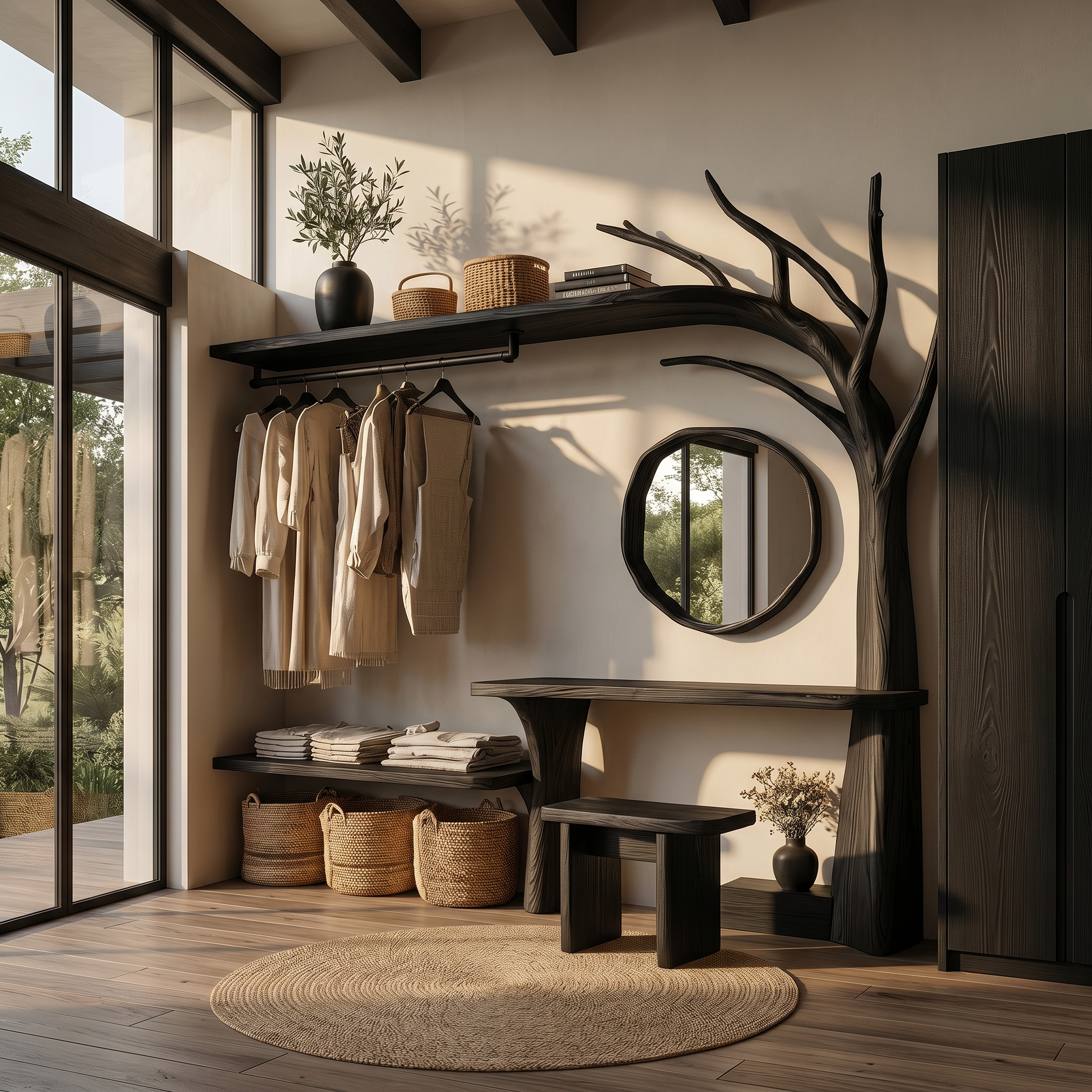 Organic Tree Coat Rack Wardrobe Vanity Bedroom And Dressing Room