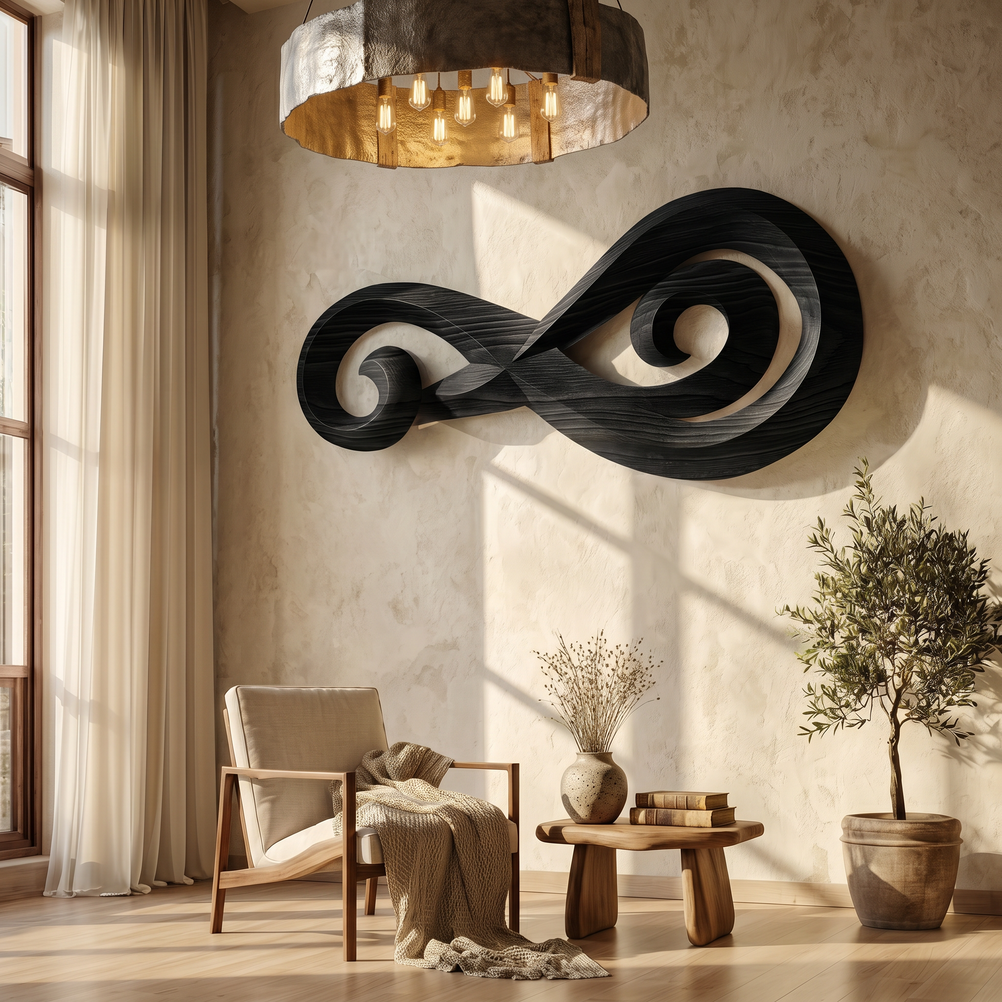 Infinity Music Note Wooden Wall Art For Entryway And Living Room