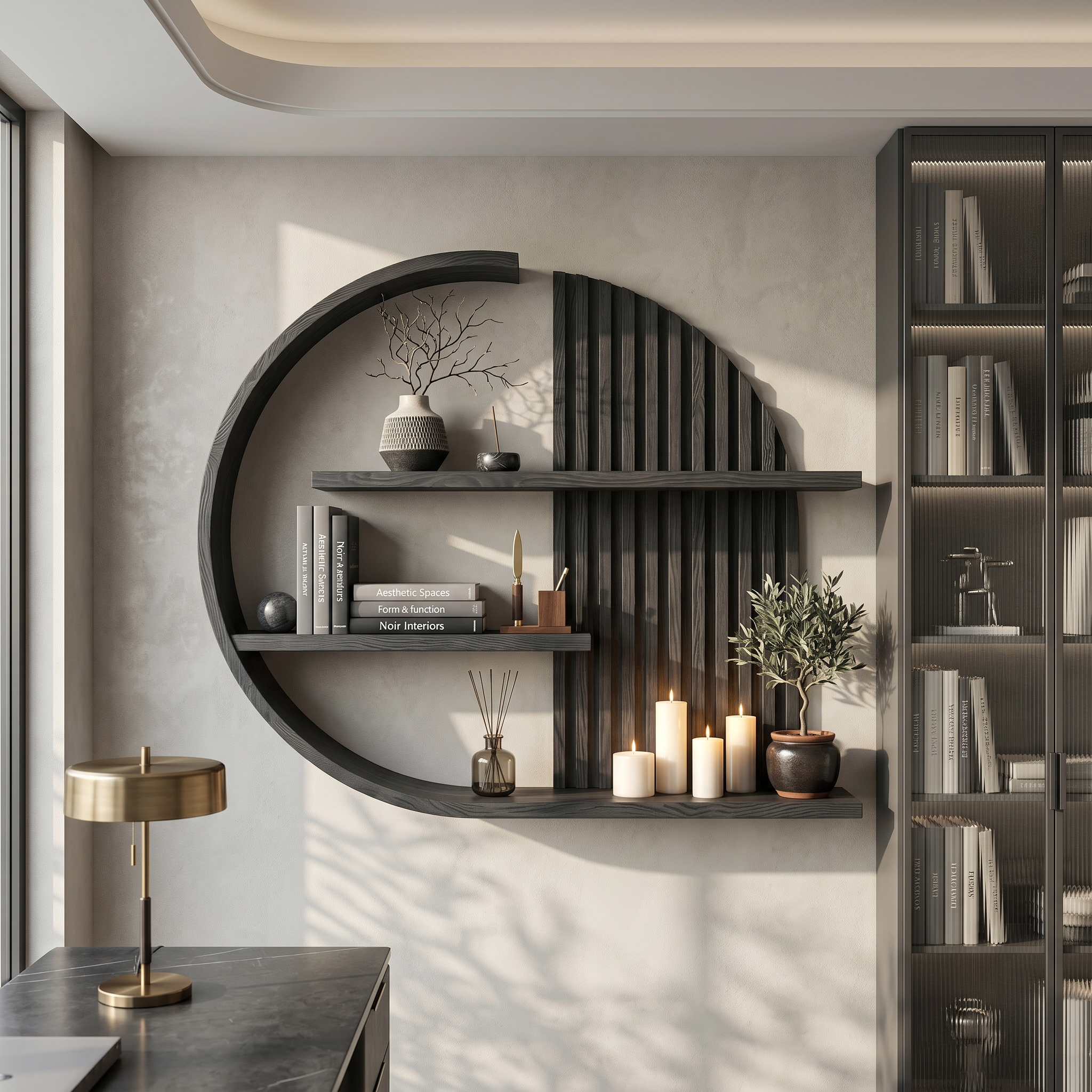 Japandi Minimal Wall Shelf Living Room And Calm Space