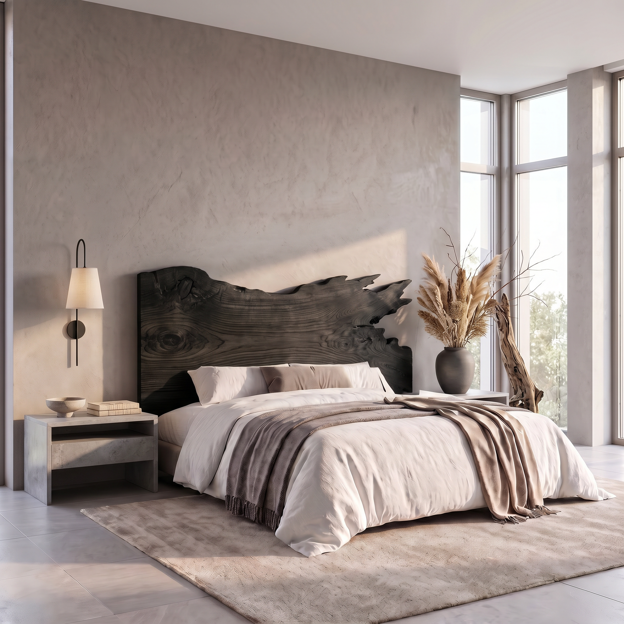 Modern Split Edge Headboard Wooden Bed Headboard For Bedroom