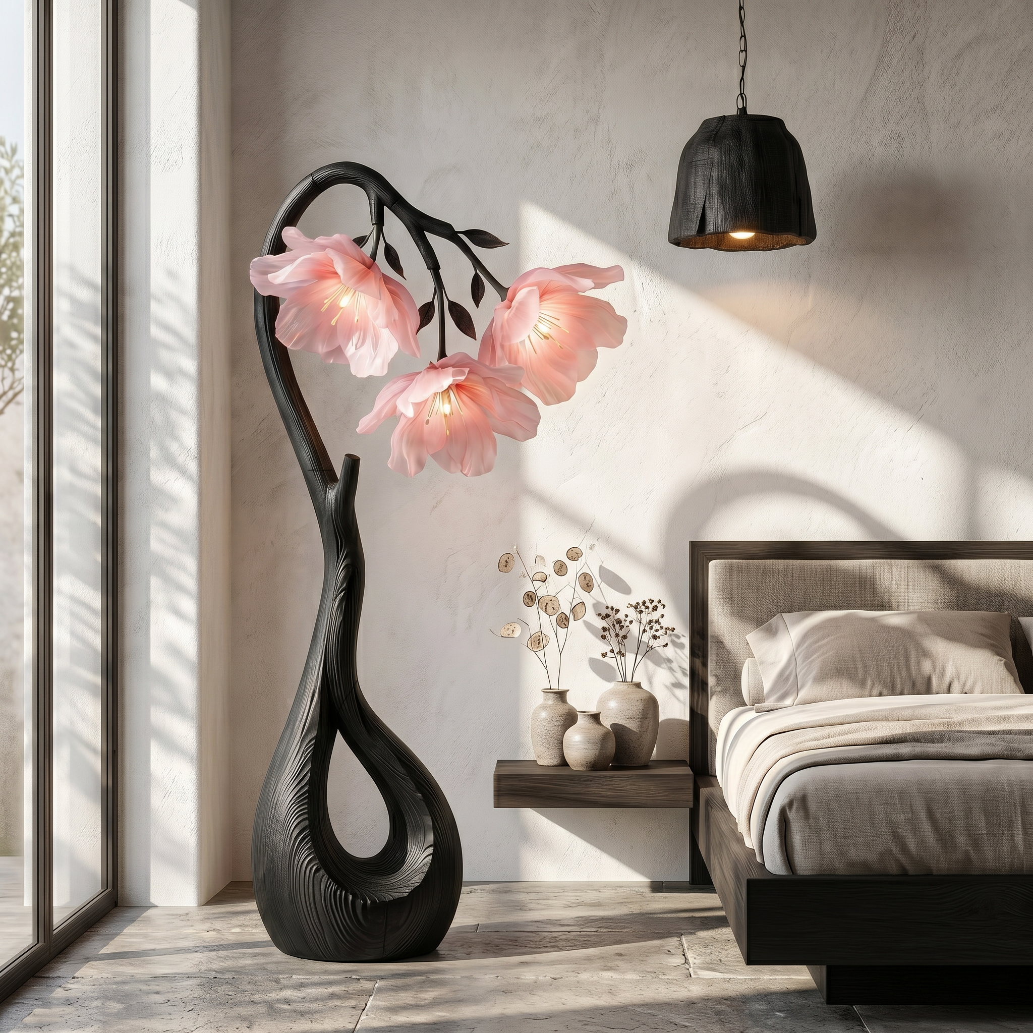 Modern Floor Lamp With Nature Inspired Silhouette For Living Room And Reading Nook