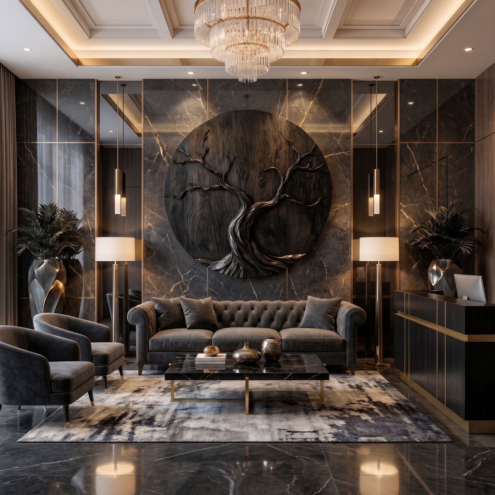 Round Tree Wall Decor For Living Room Sculptural Wood Artwork