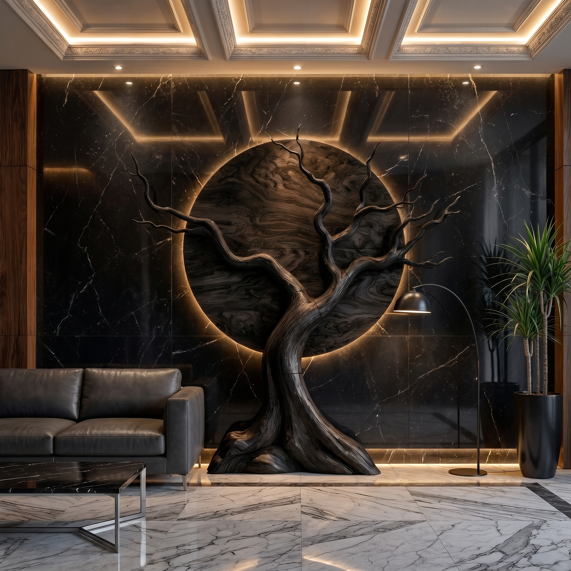 Organic Modern Tree Wall Art For Living Room Statement Feature