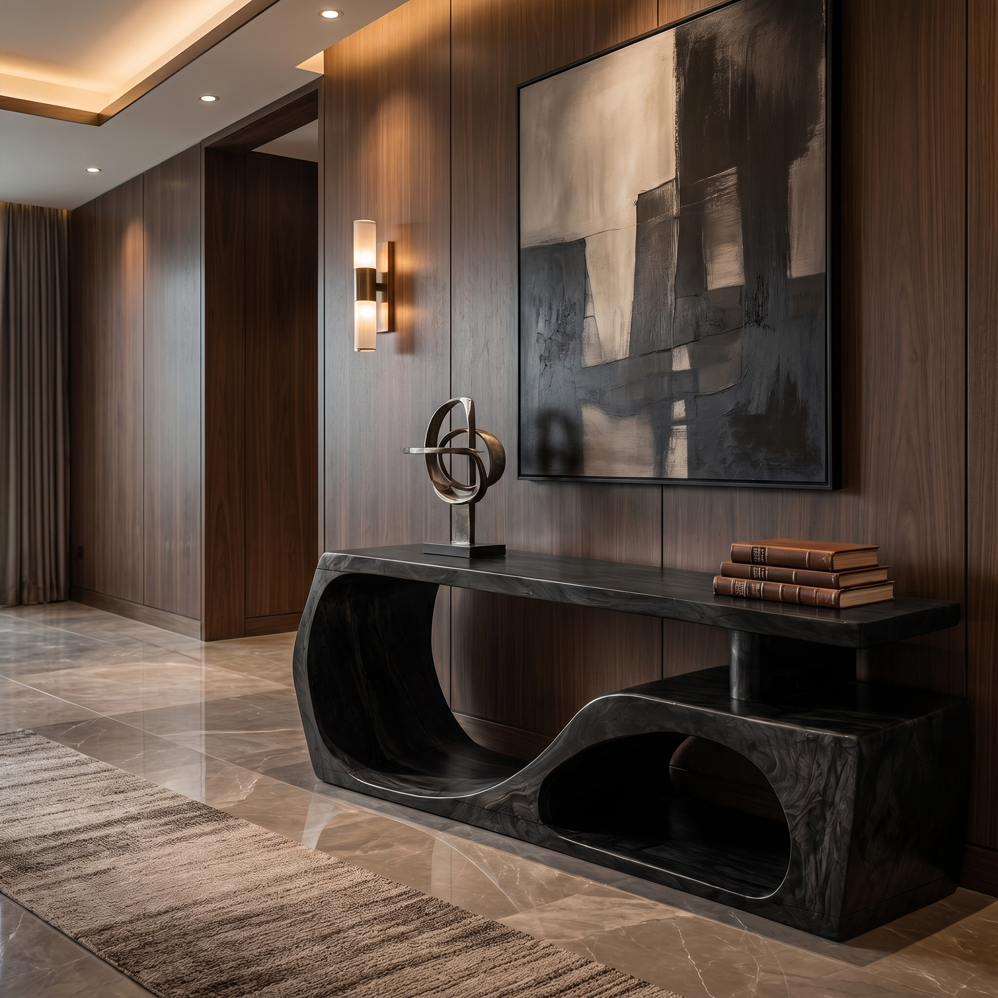 Contemporary Bench With Curved Open Shoe Storage For Entryway And Living Room