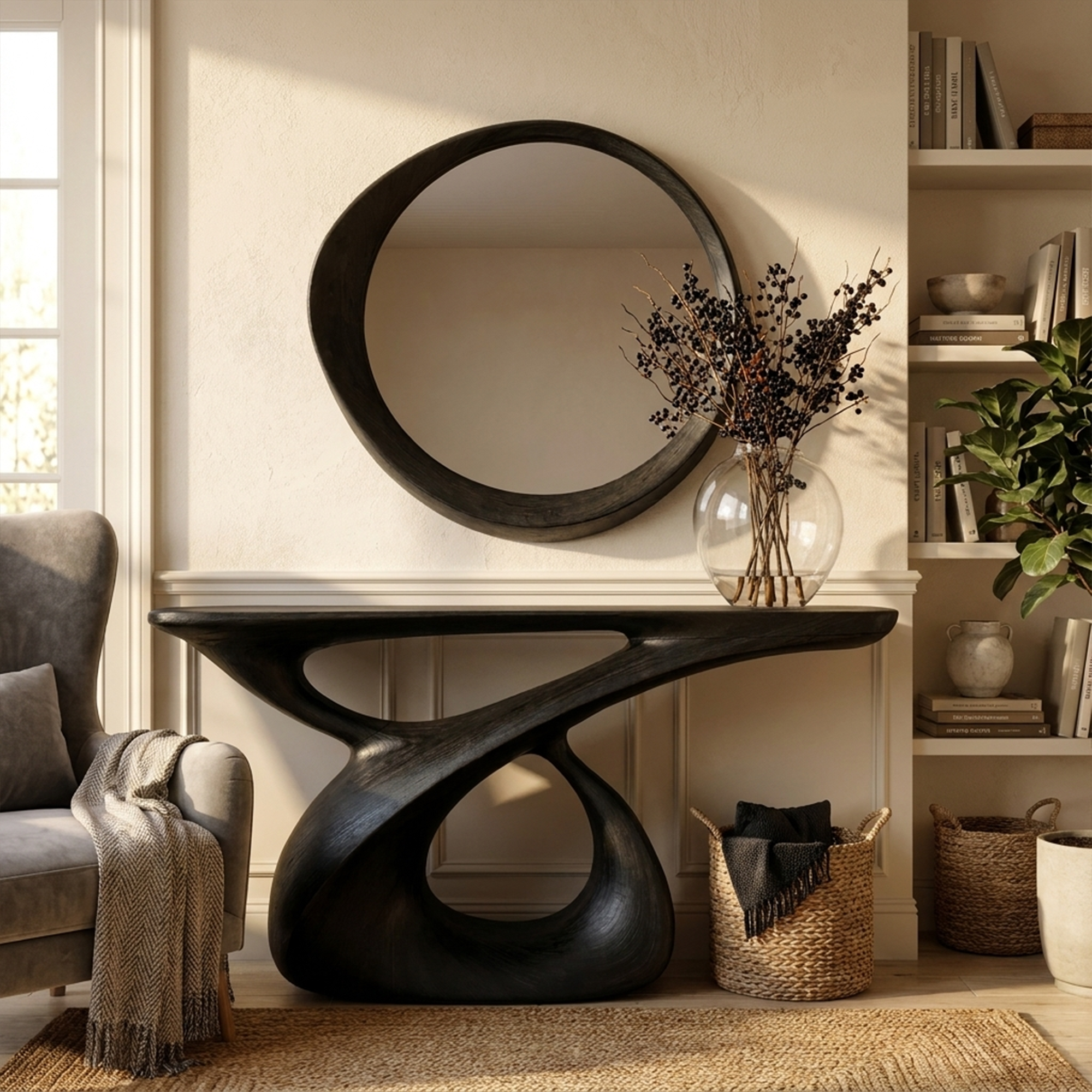 Mid Century Console Table Entryway And Hallway
