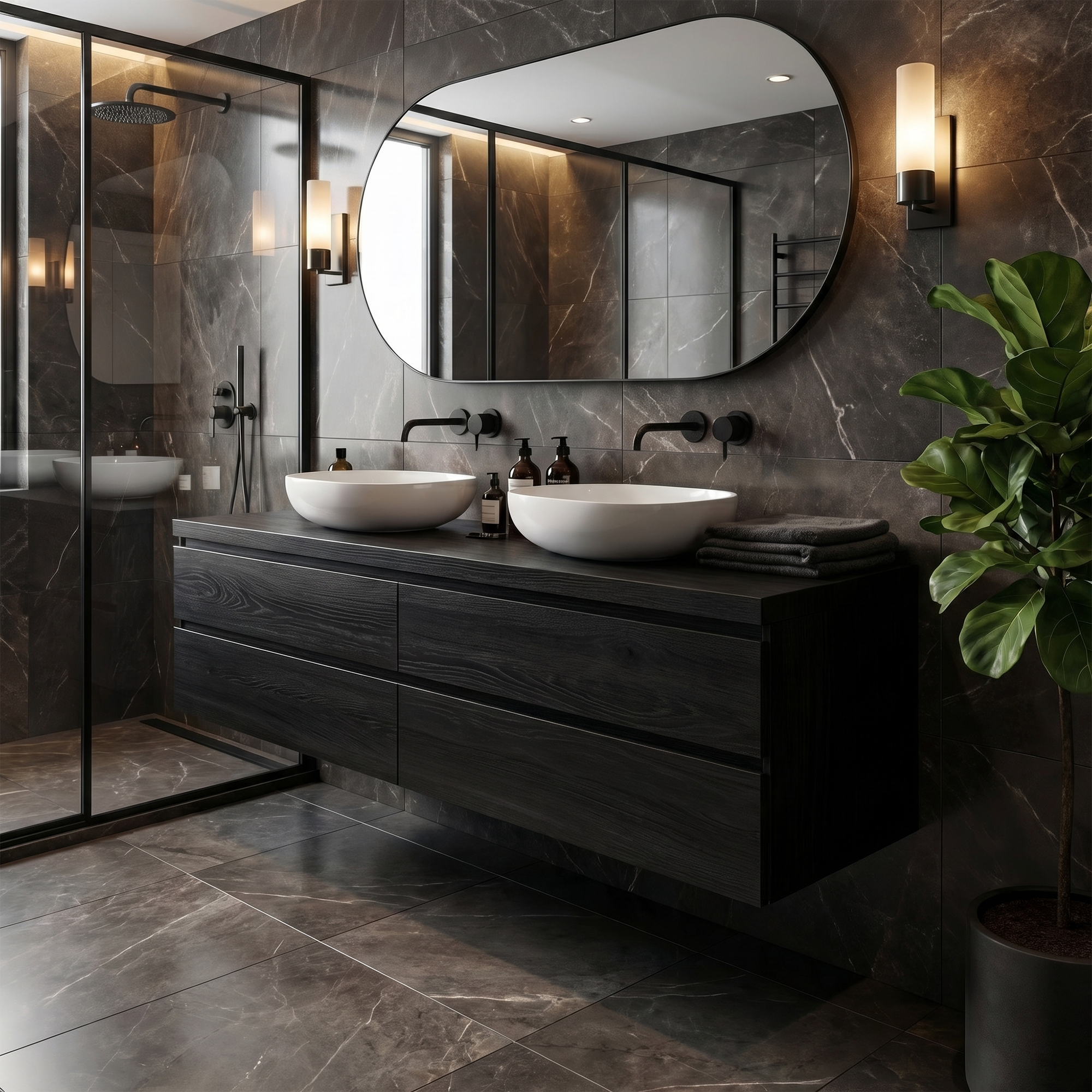 Rustic Bathroom Vanity Cabinet Natural Wood Wall Mounted Vanity