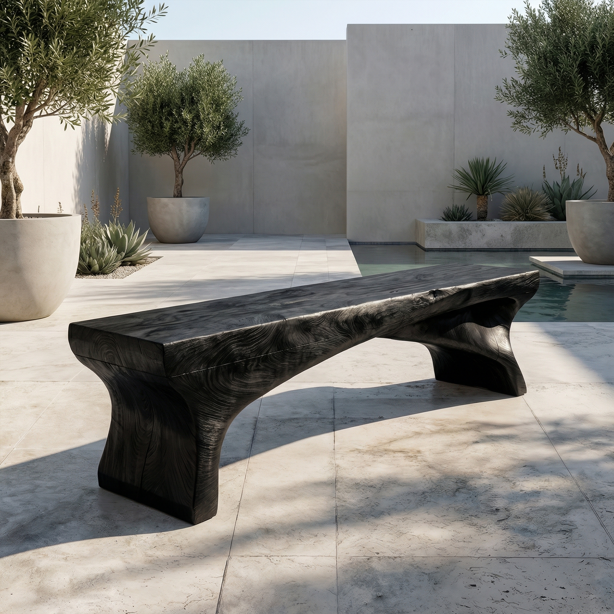Minimal Rustic Bench Solid Wood Live Edge Structure Entryway Or Hallway