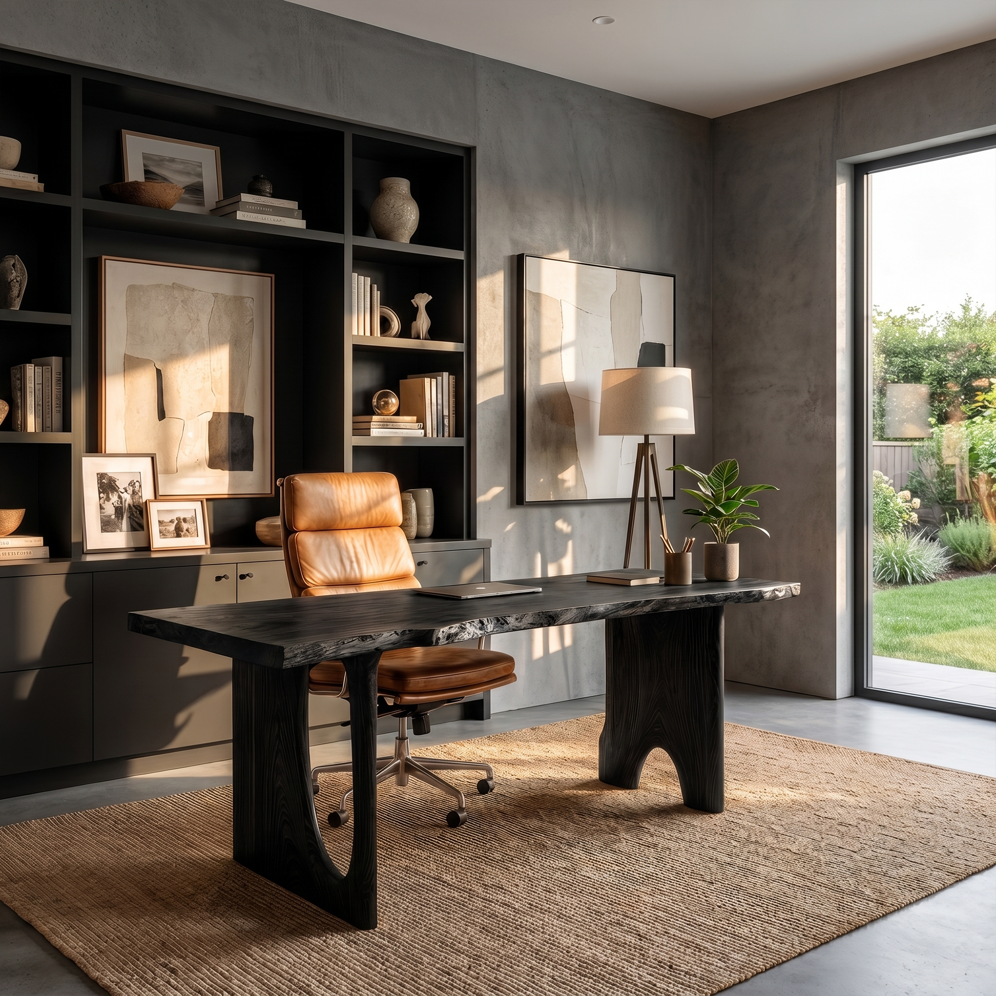 Nature Inspired Wooden Desk For Study Room And Home Office