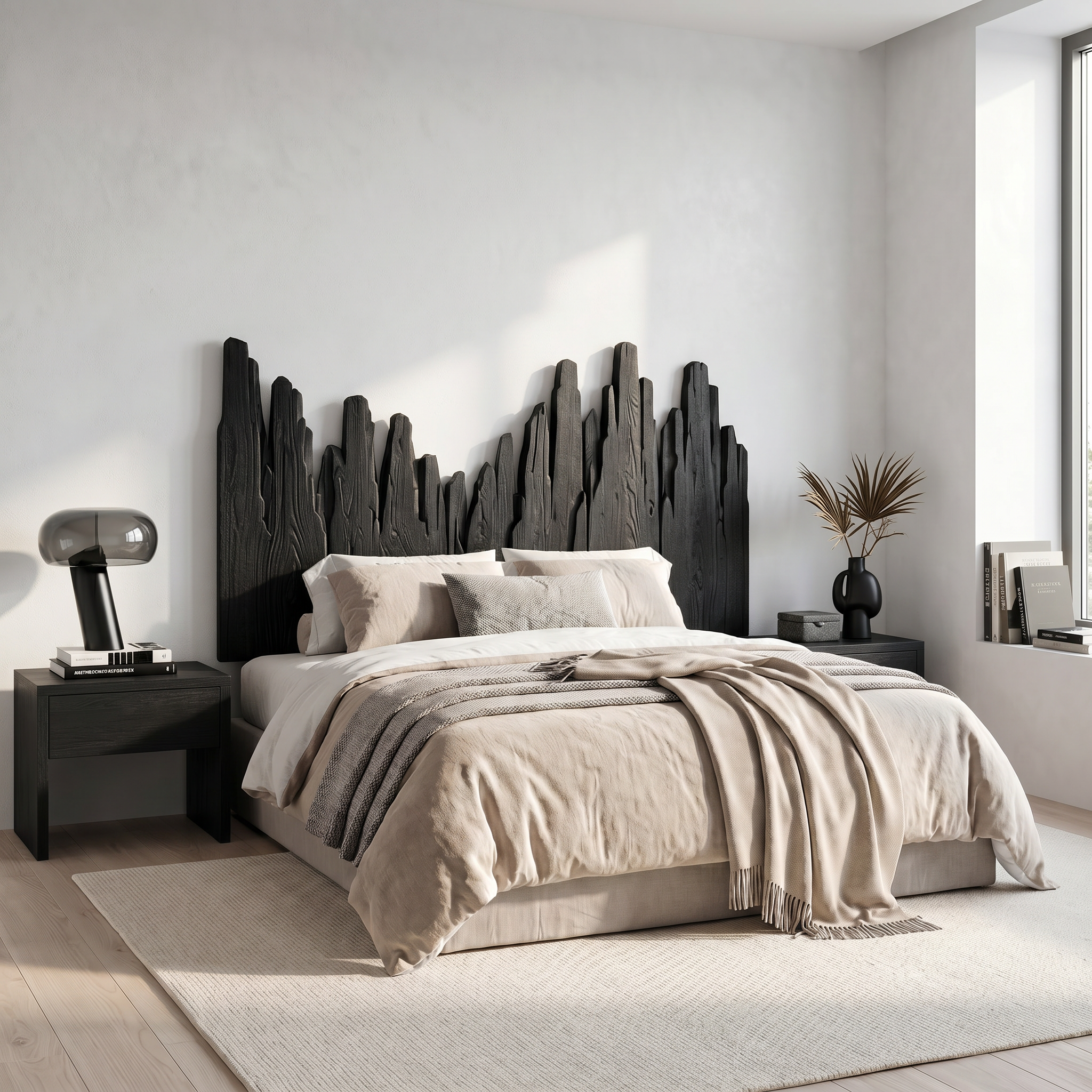 Rustic Skyline Headboard Wooden Bed Headboard For Bedroom