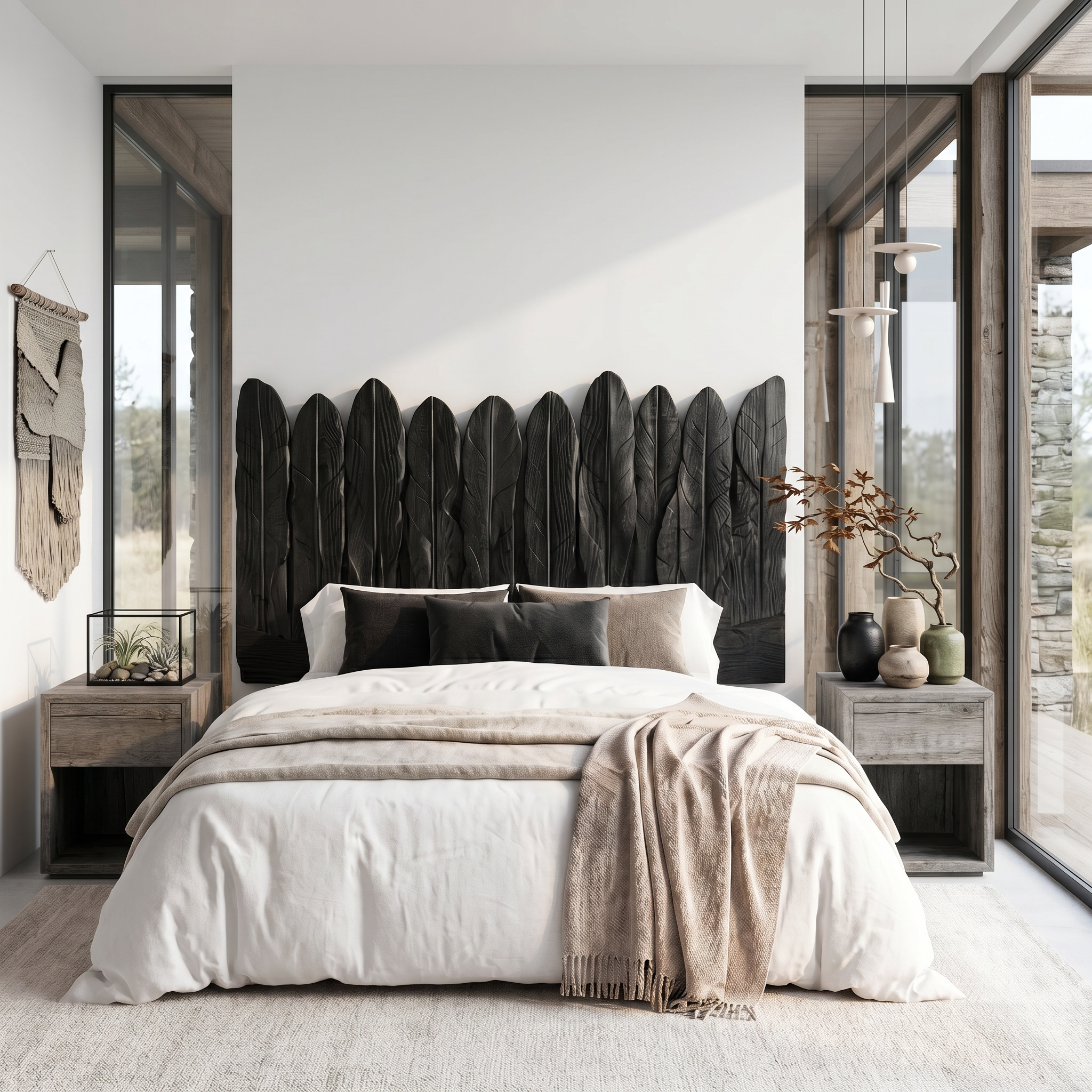 Rustic Live Edge Headboard Wooden Bed Headboard For Bedroom