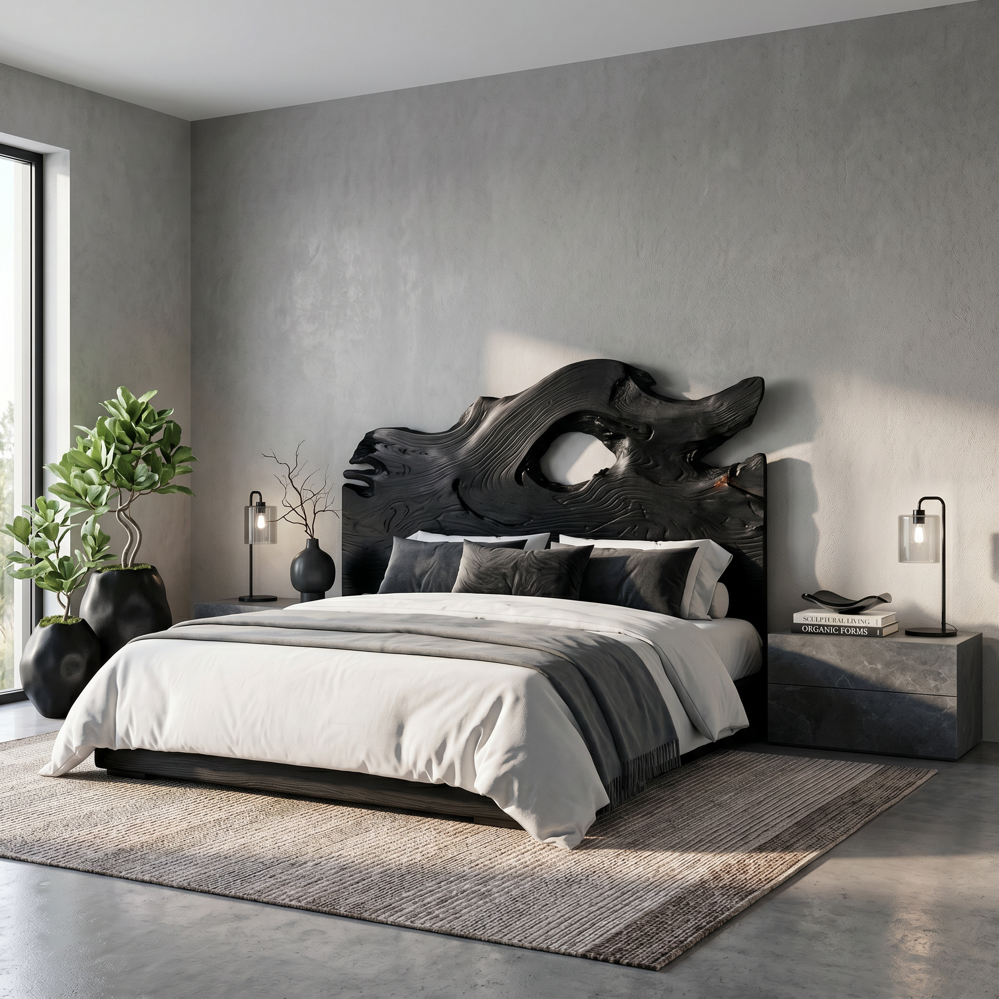 Organic Driftwood Headboard Wooden Bed Headboard For Bedroom