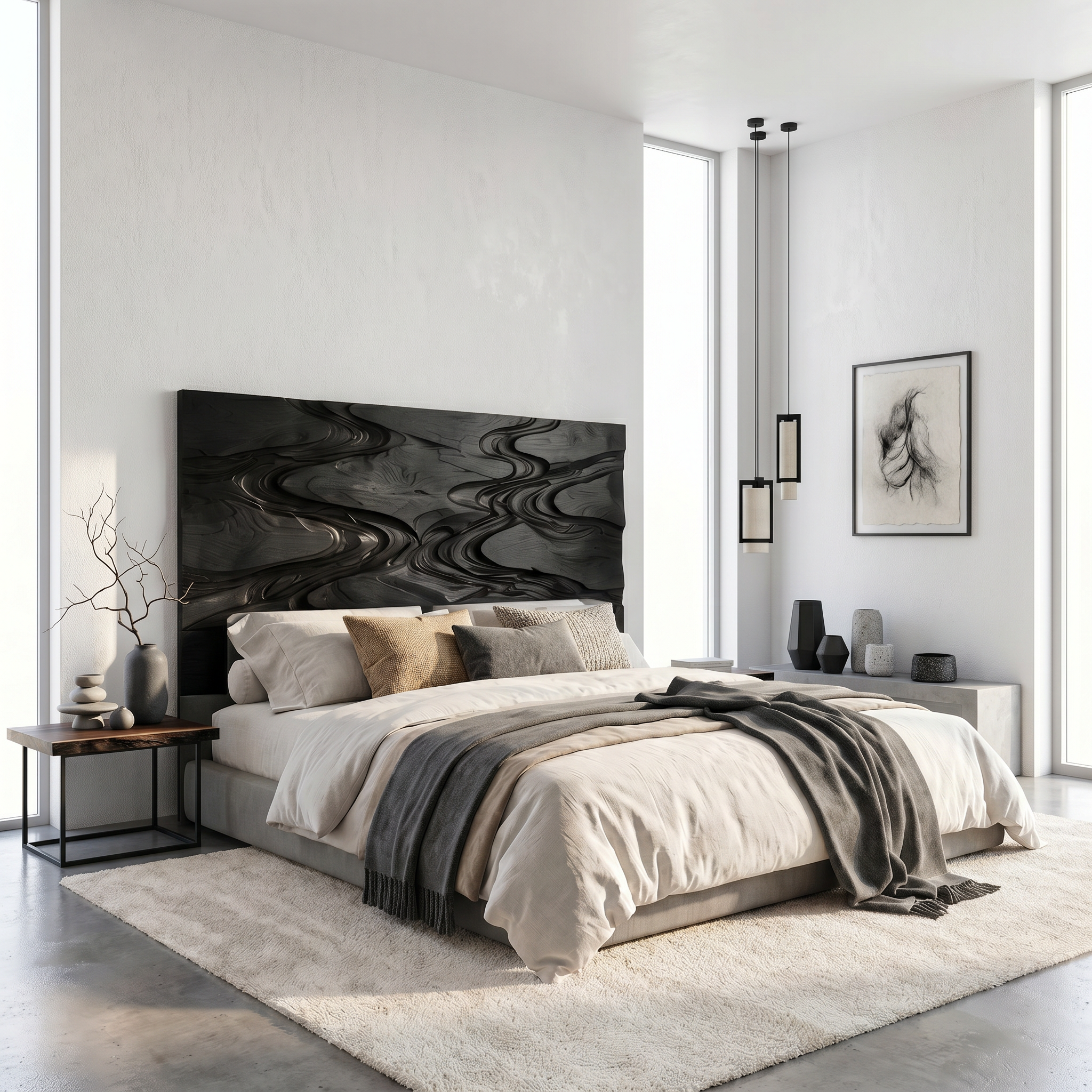 Rustic Live Edge Headboard Wooden Bed Headboard For Bedroom