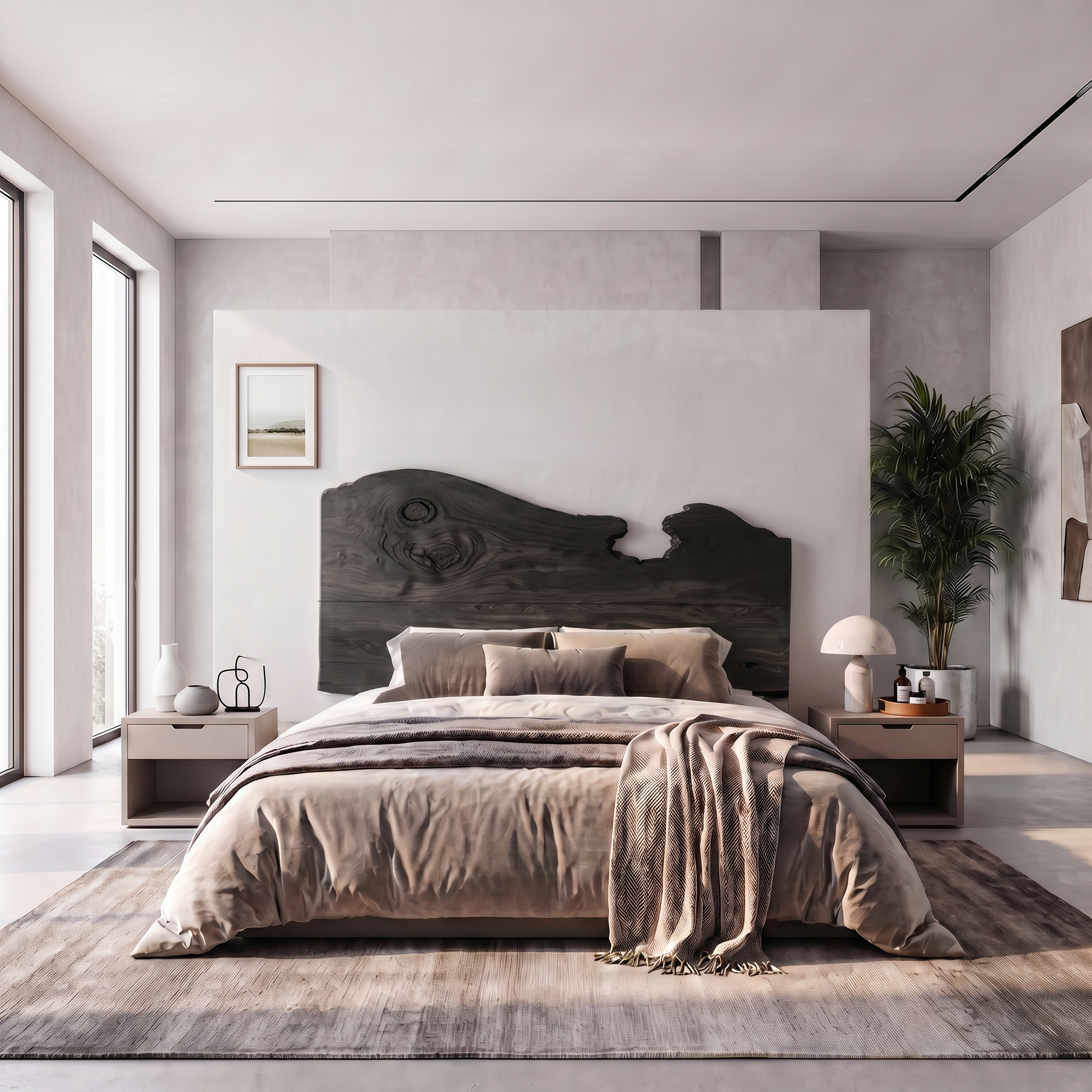 Contemporary Live Edge Headboard Wooden Bed Headboard For Bedroom