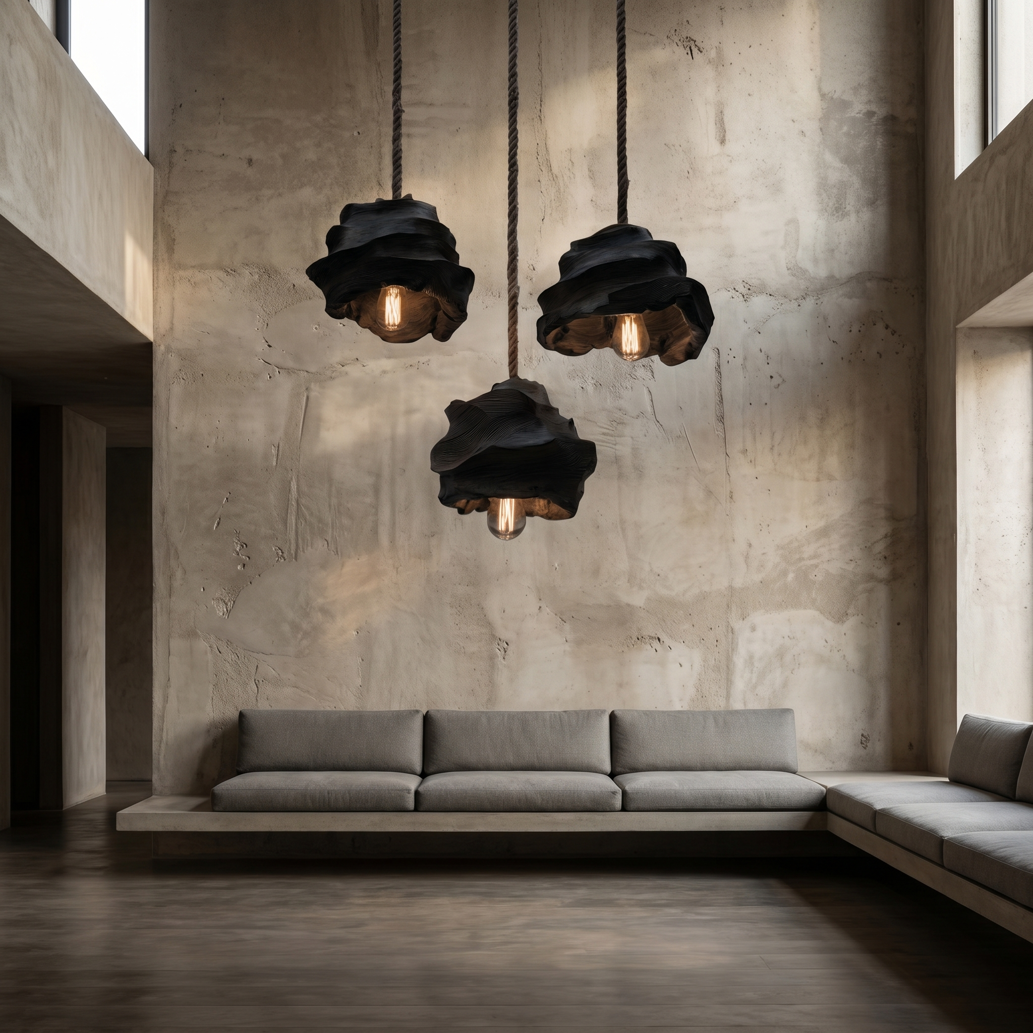 Organic Wooden Pendant Lamp With Sculptural Design For Dining Room And Living Room