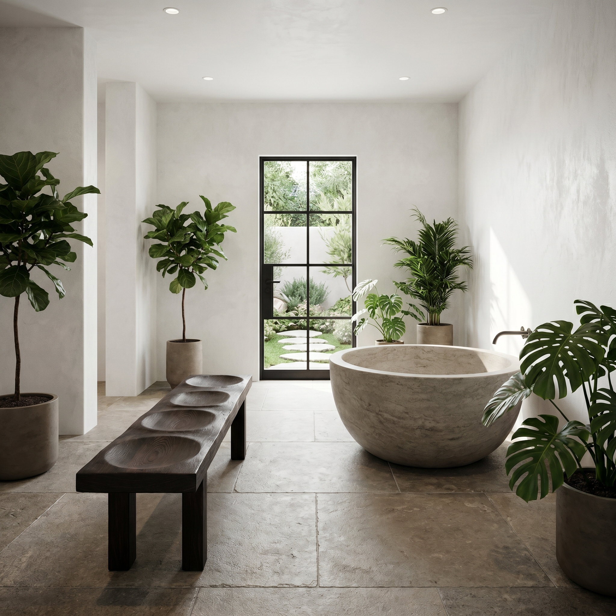 Modern Organic Shower Bench With Handcrafted Wood Construction For Bathroom