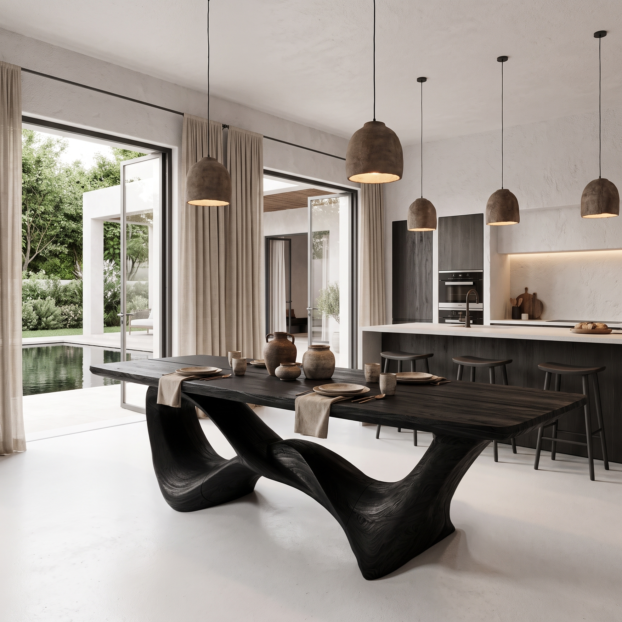 Organic Dining Table With Sculptural Infinity Design For Dining Room And Kitchen