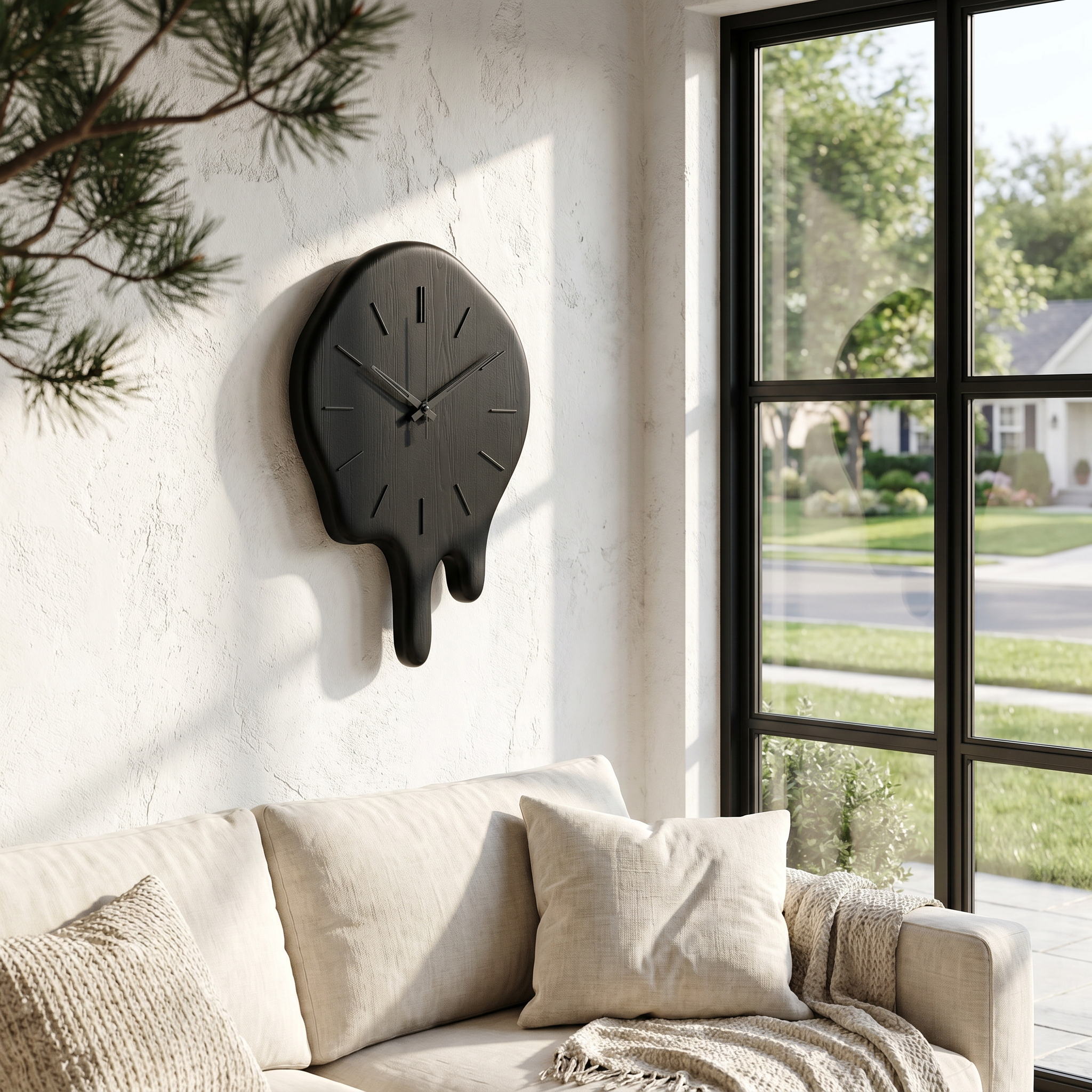 Handcrafted Wood Wall Clock With Live Edge Tree Slice Design For Living Room