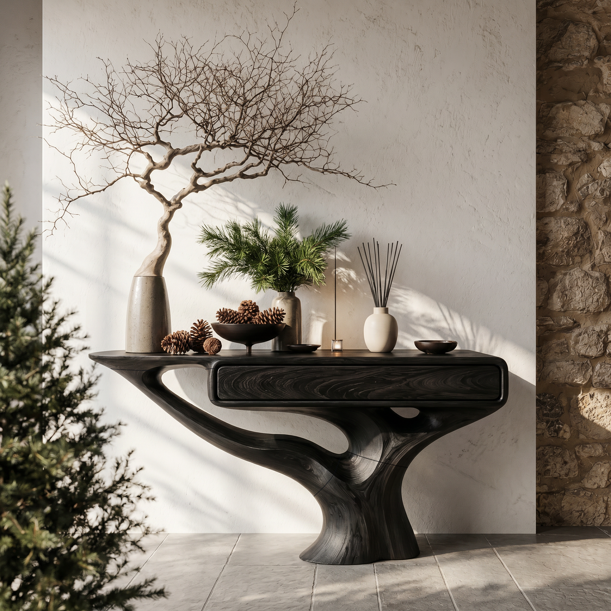 Modern Console Table With Storage Cabinet For Living Room