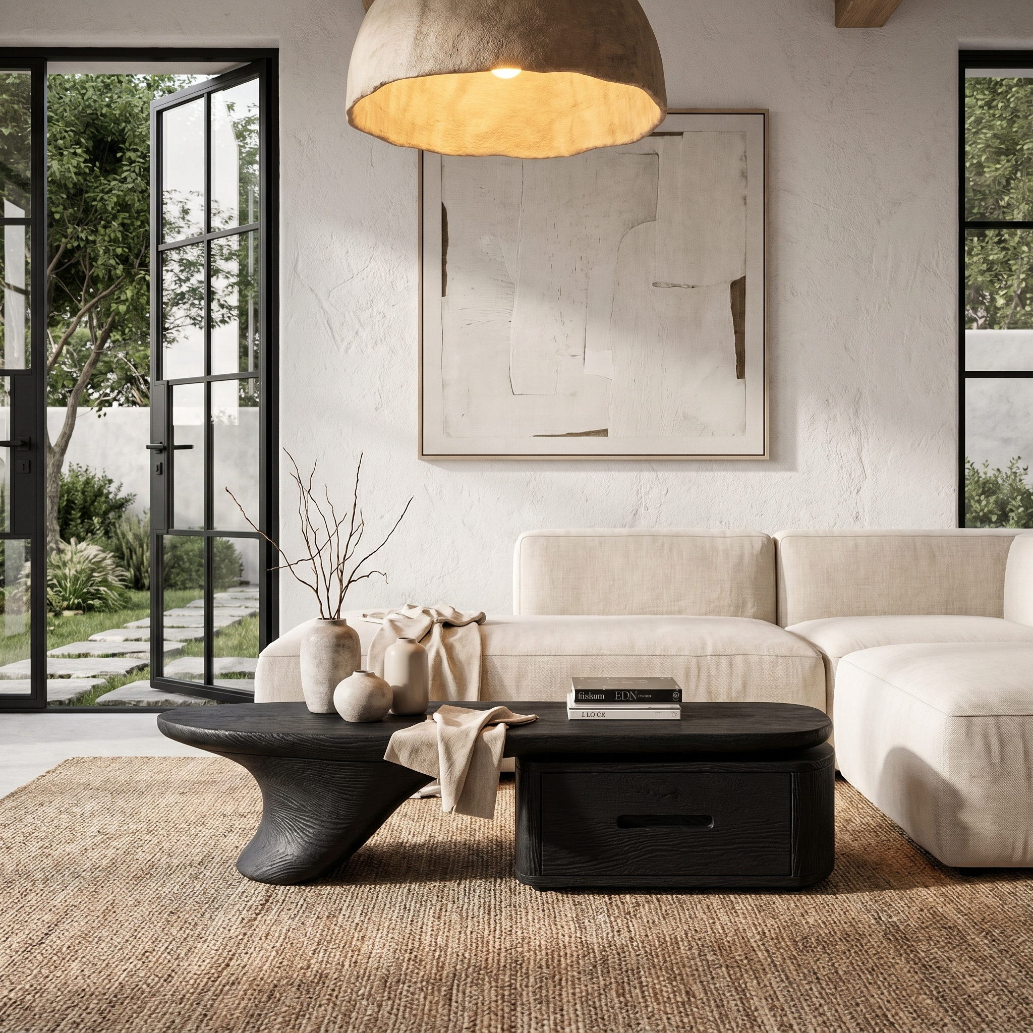 Modern Coffee Table With Built In Drawer Storage For Living Room