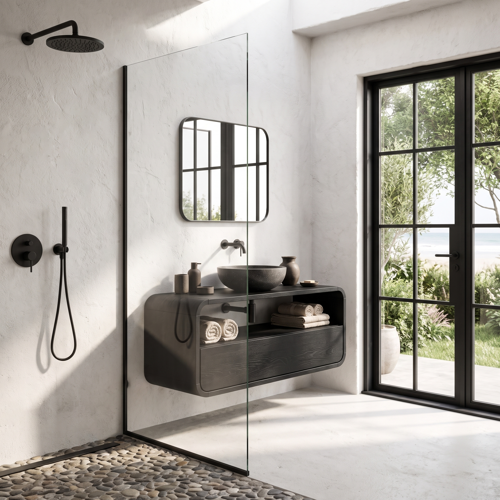 Rustic Floating Bathroom Vanity With Built In Storage Drawer For Bathroom